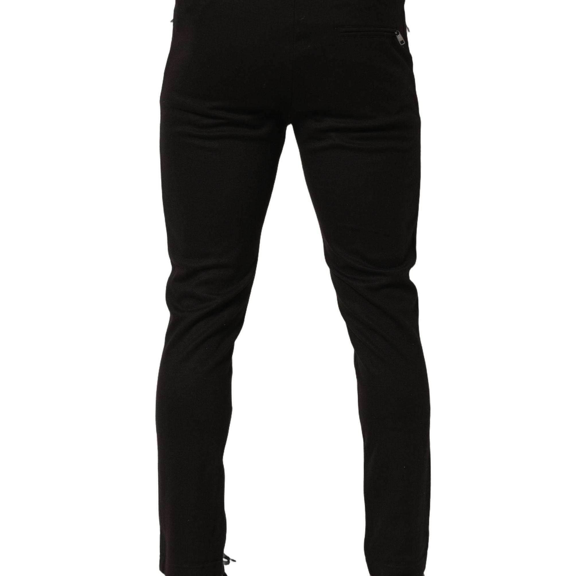 Dolce & Gabbana Black Wool Jogger Men Sweatpants Trouser Pants