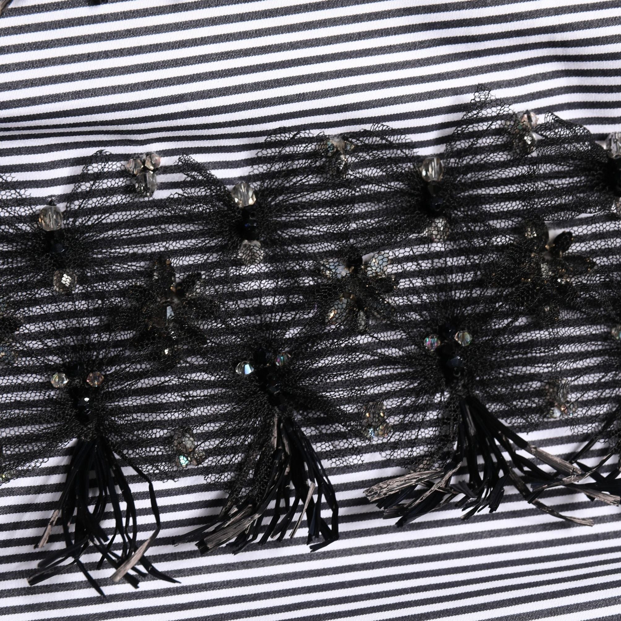 Dolce & Gabbana BlackGray Pinstripe Embellished Trouser Pants