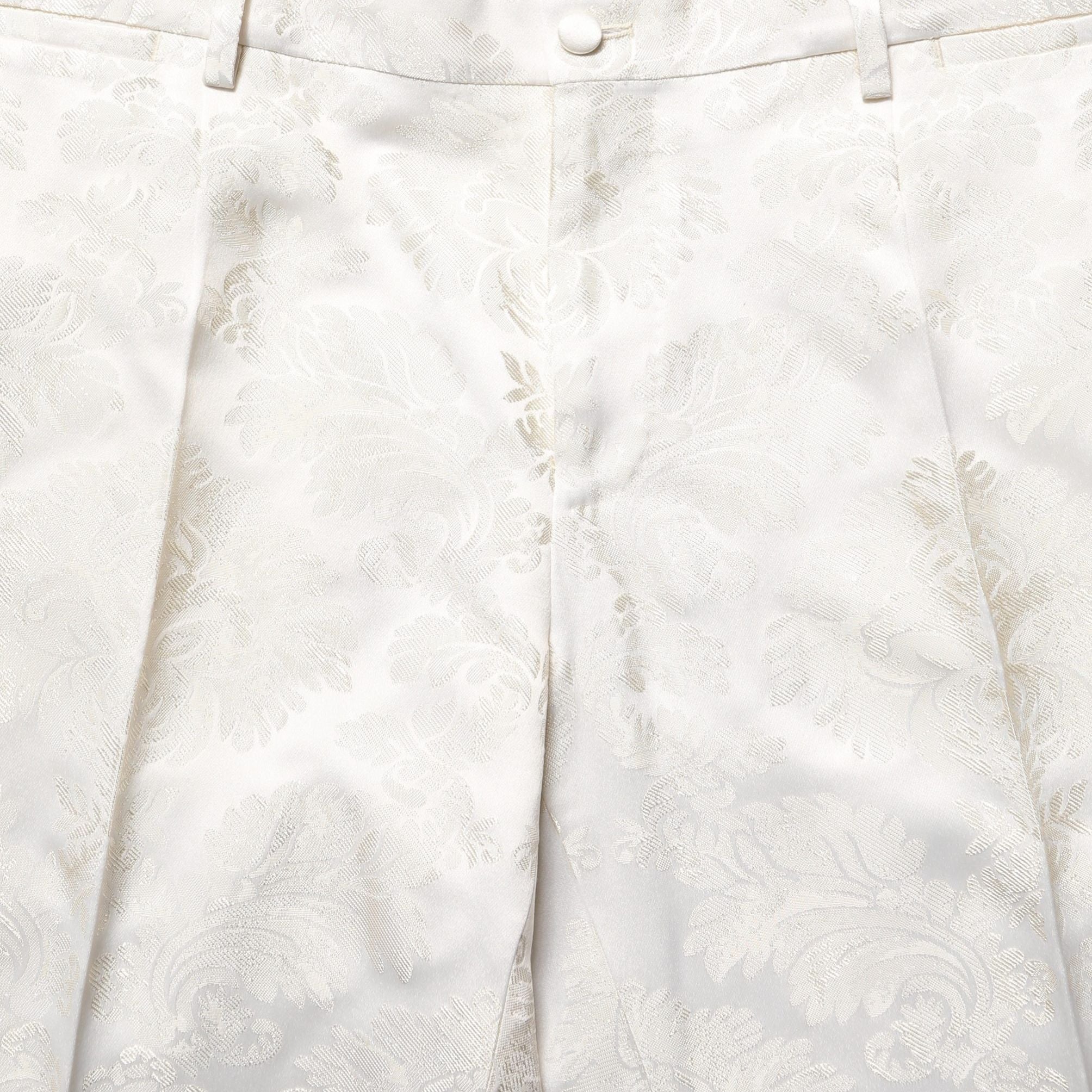 Dolce & Gabbana White Floral Men Dress Formal Trouser Pants