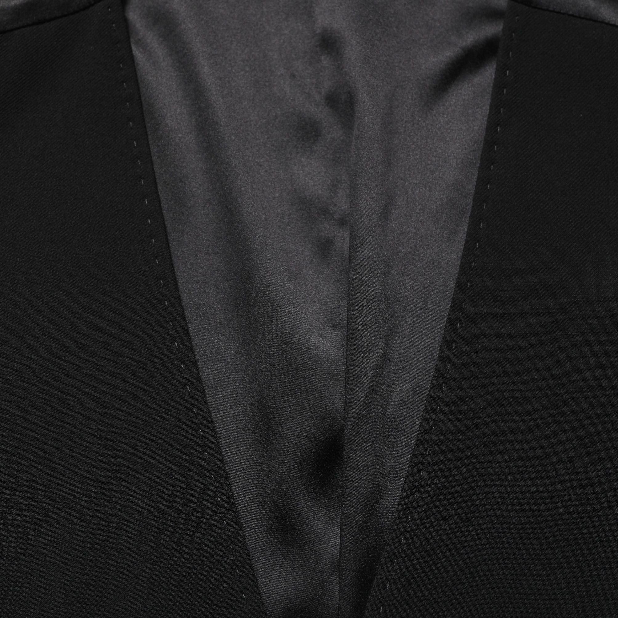 Dolce & Gabbana Black Wool Single Breasted Waistcoat Vest