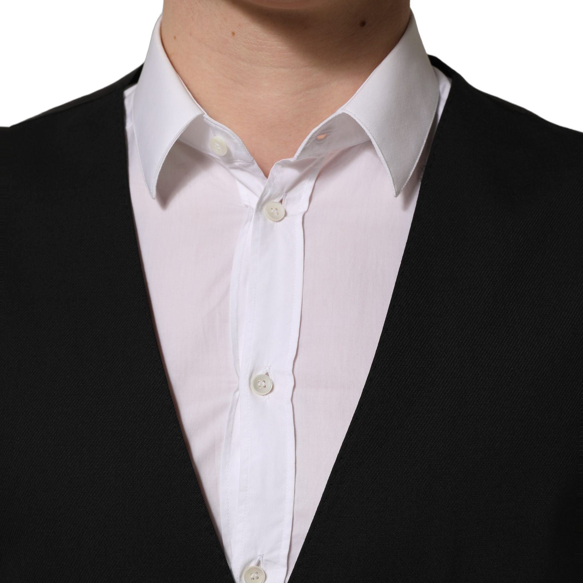 Dolce & Gabbana Black Single Breasted Men Waistcoat Vest