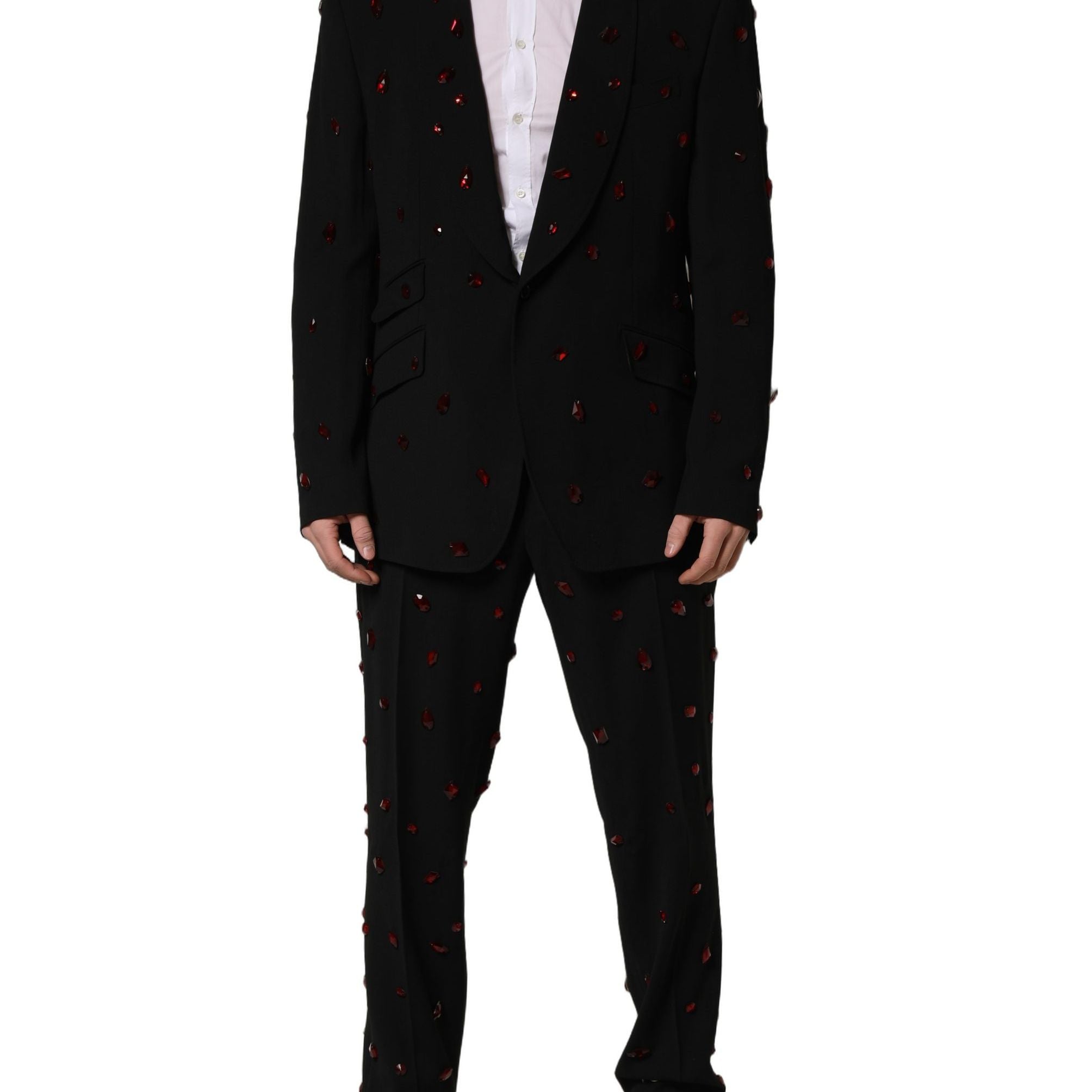 Dolce & Gabbana Black Crystal Embellished 2 Piece Suit