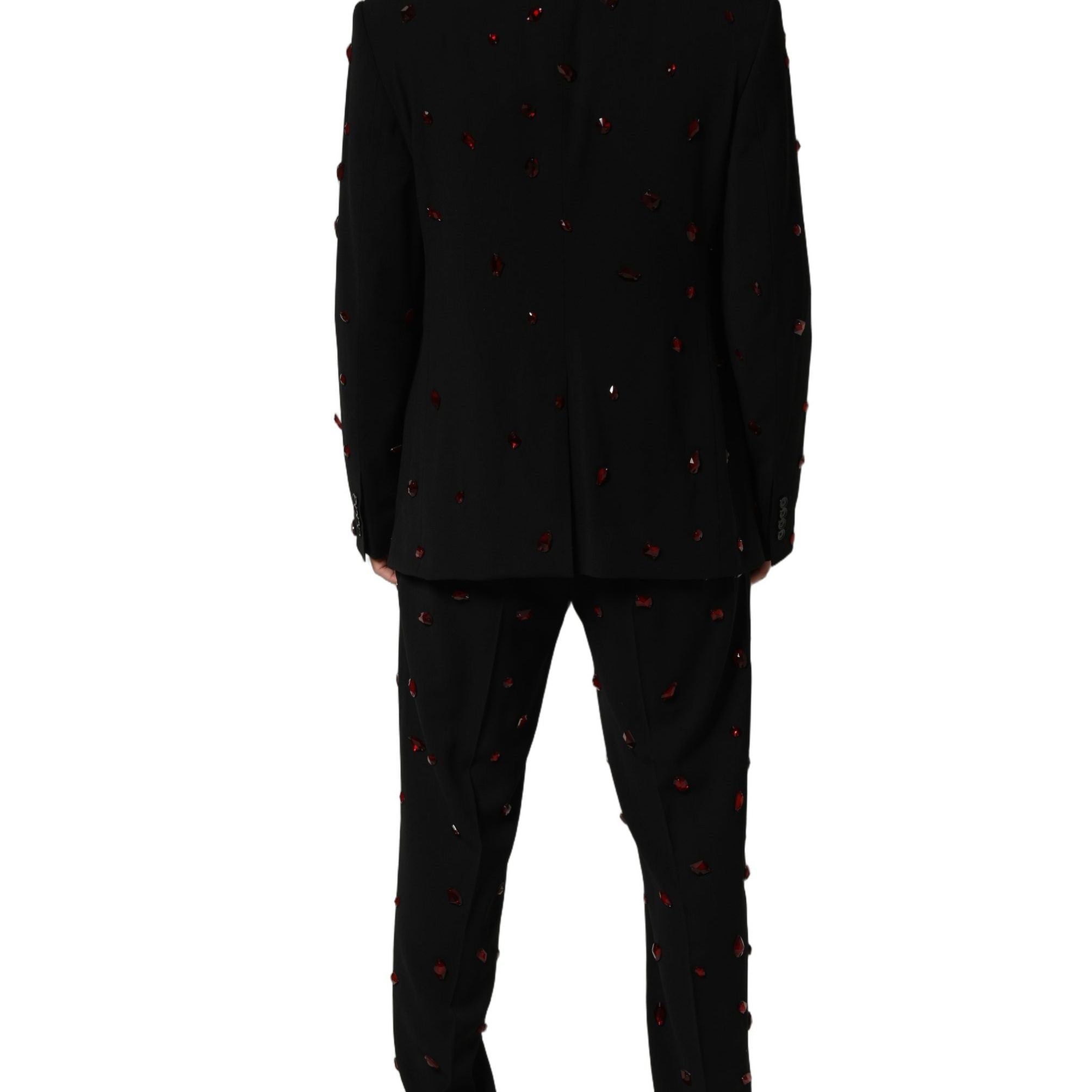 Dolce & Gabbana Black Crystal Embellished 2 Piece Suit