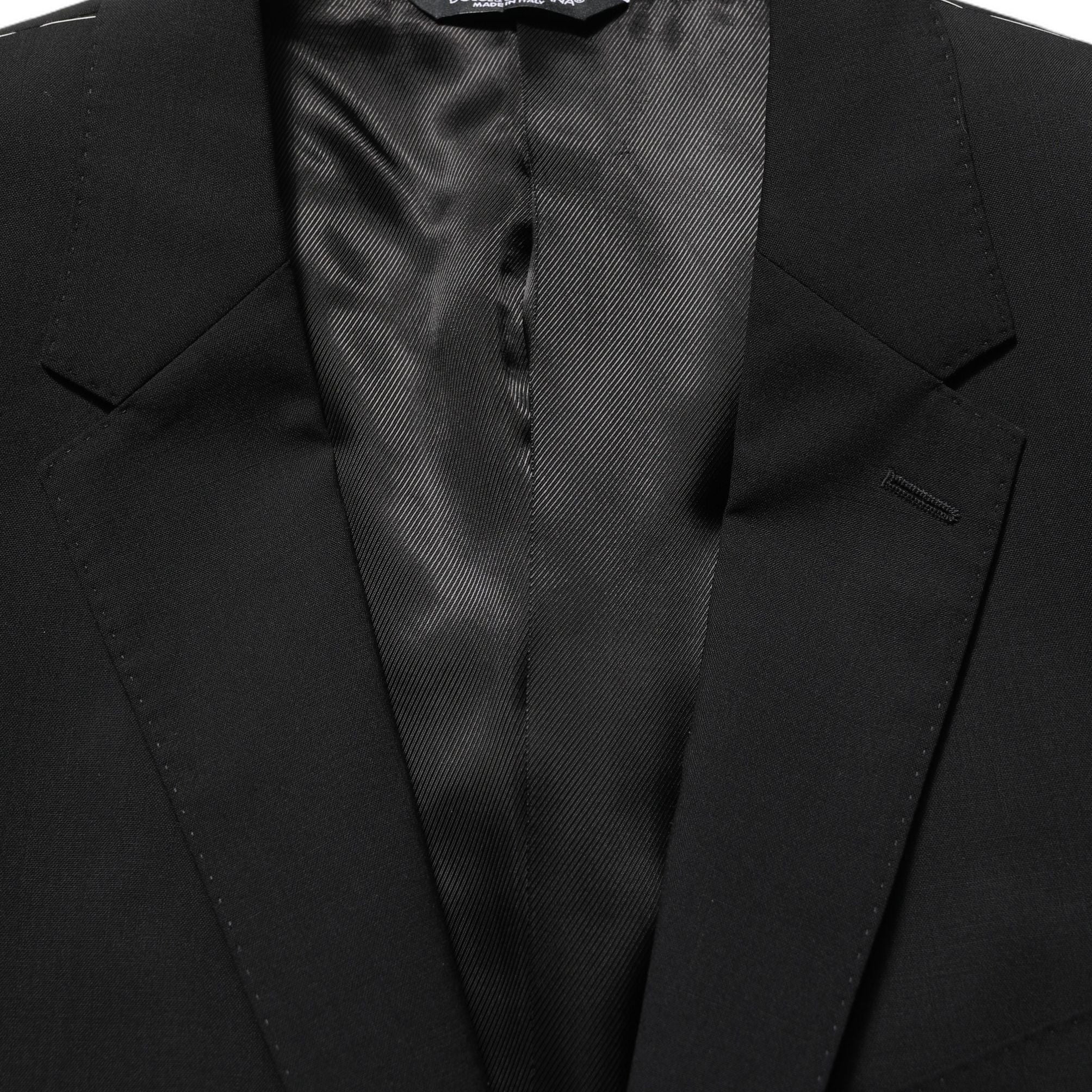 Dolce & Gabbana Black Wool Slim Fit Formal 3 Piece Men Suit