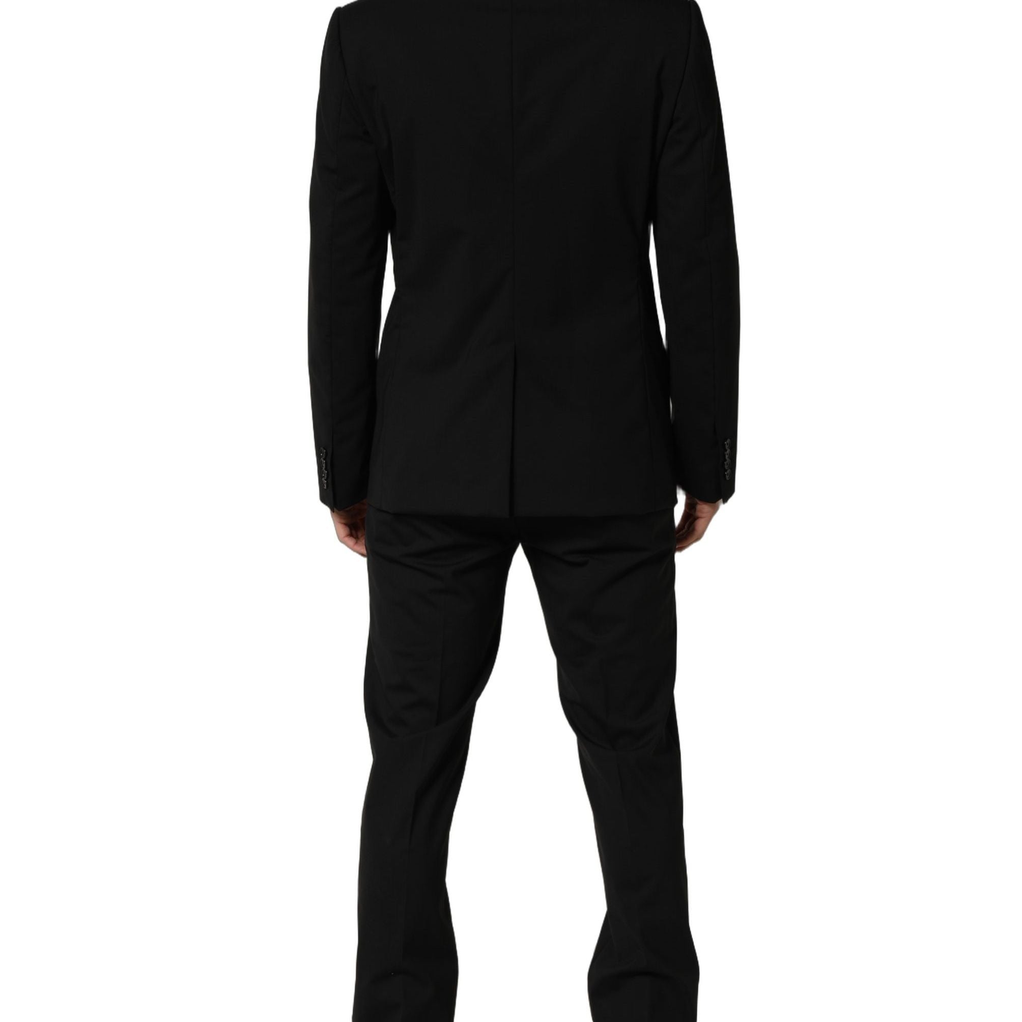 Dolce & Gabbana Black Wool Slim Fit Formal 2 Piece Men Suit
