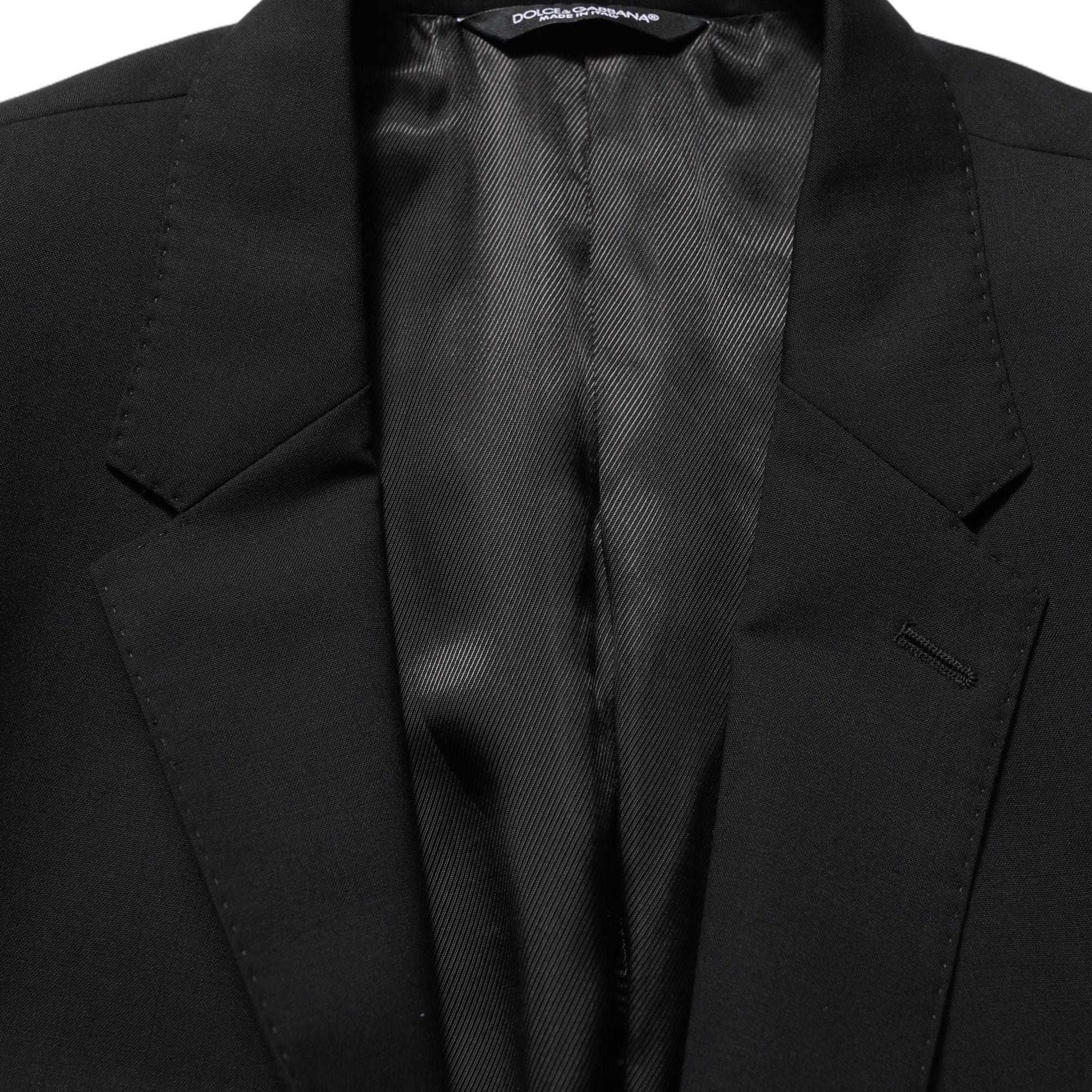 Dolce & Gabbana Black Wool Slim Fit Formal 2 Piece Men Suit