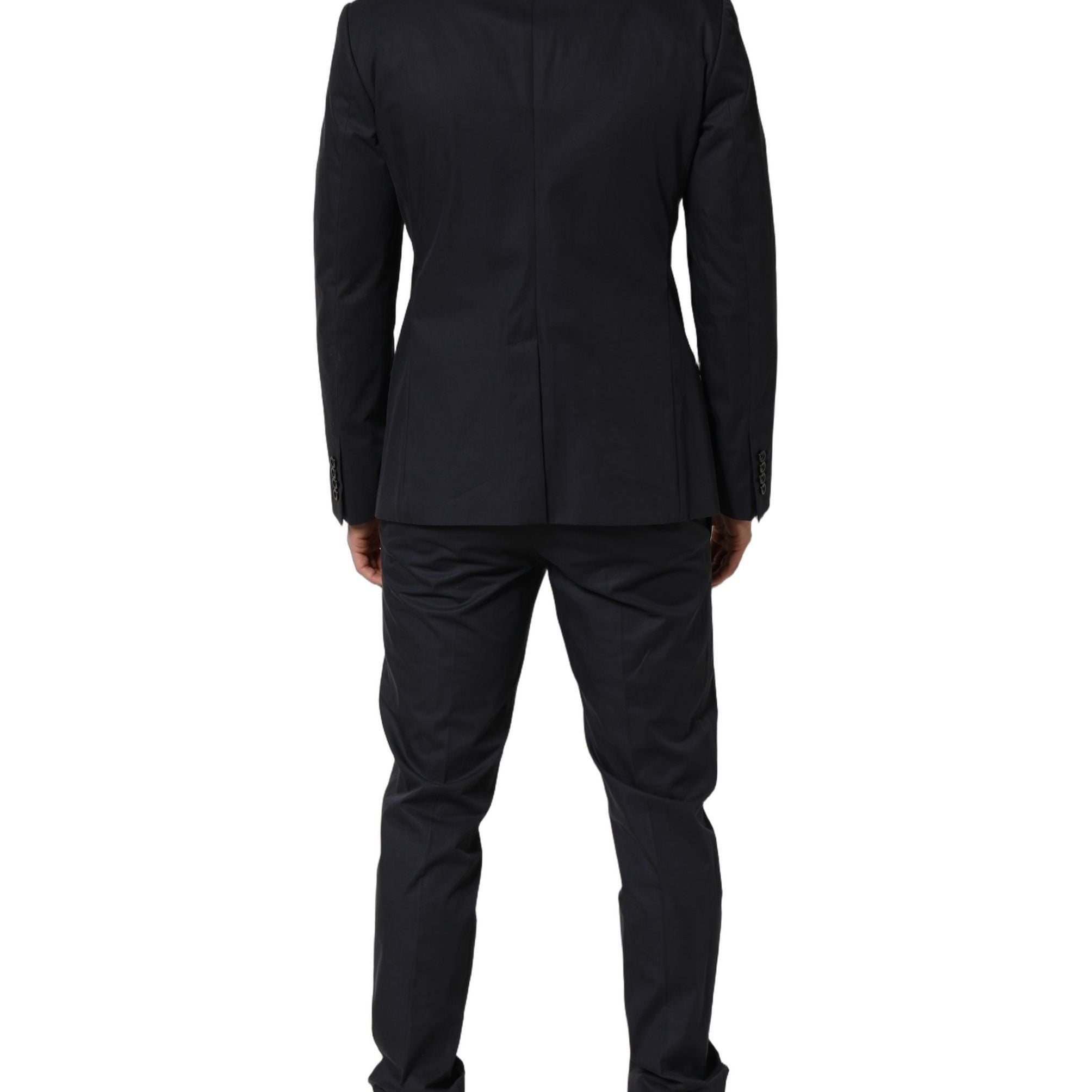 Dolce & Gabbana Blue Cotton Slim Fit Formal 2 Piece Men Suit