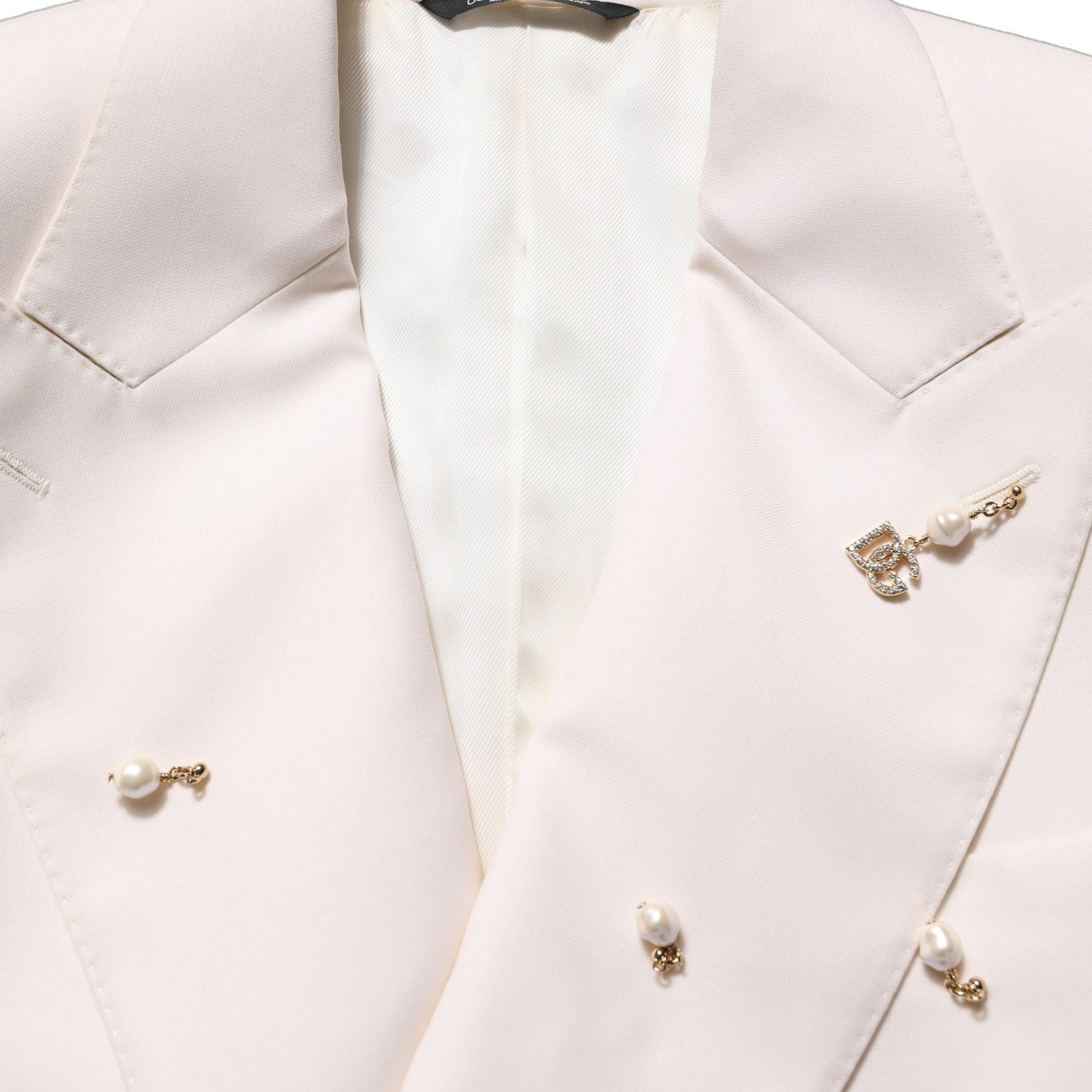 Dolce & Gabbana White Wool Slim Fit Formal 2 Piece Men Suit