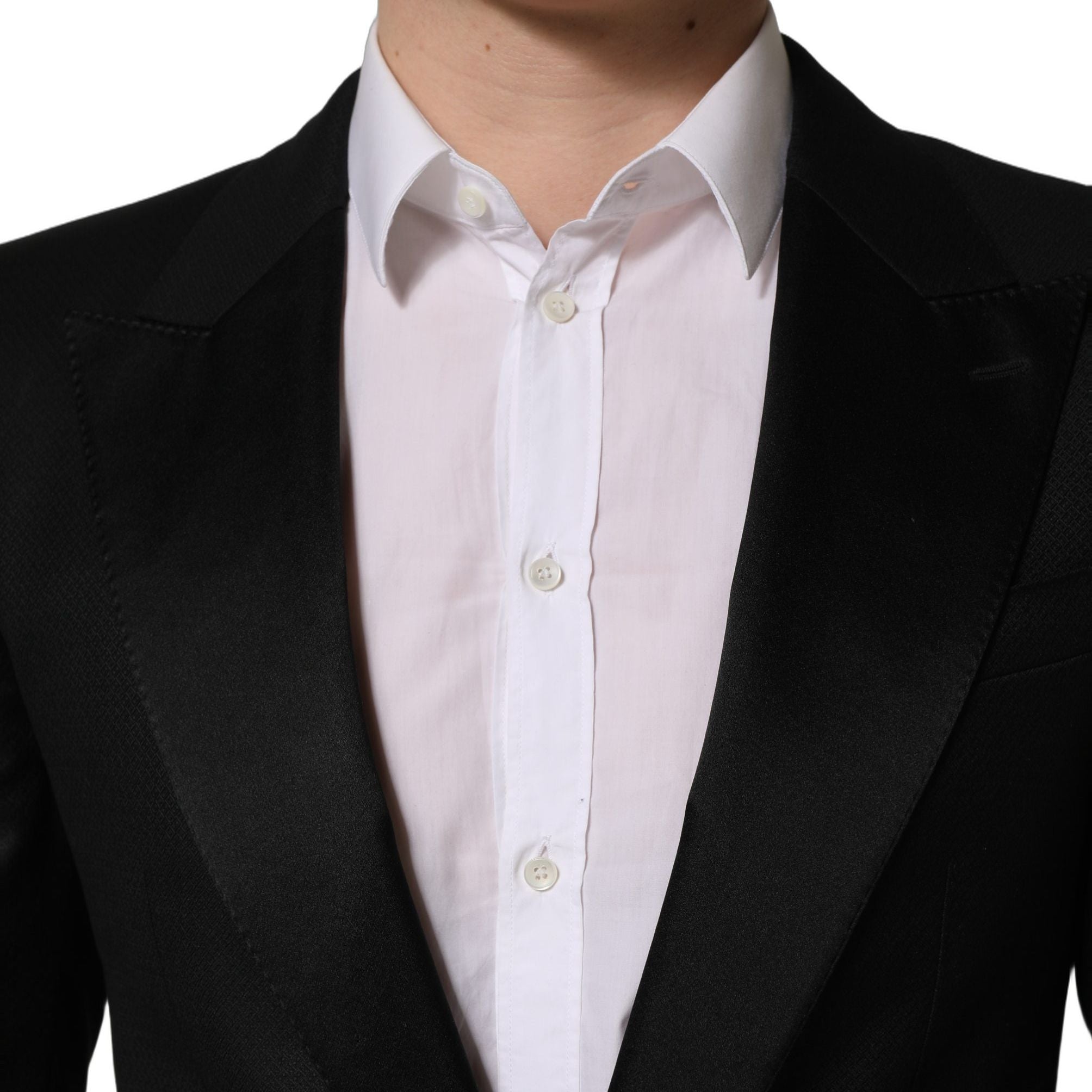 Dolce & Gabbana Black Wool Slim Fit Formal 2 Piece Men Suit