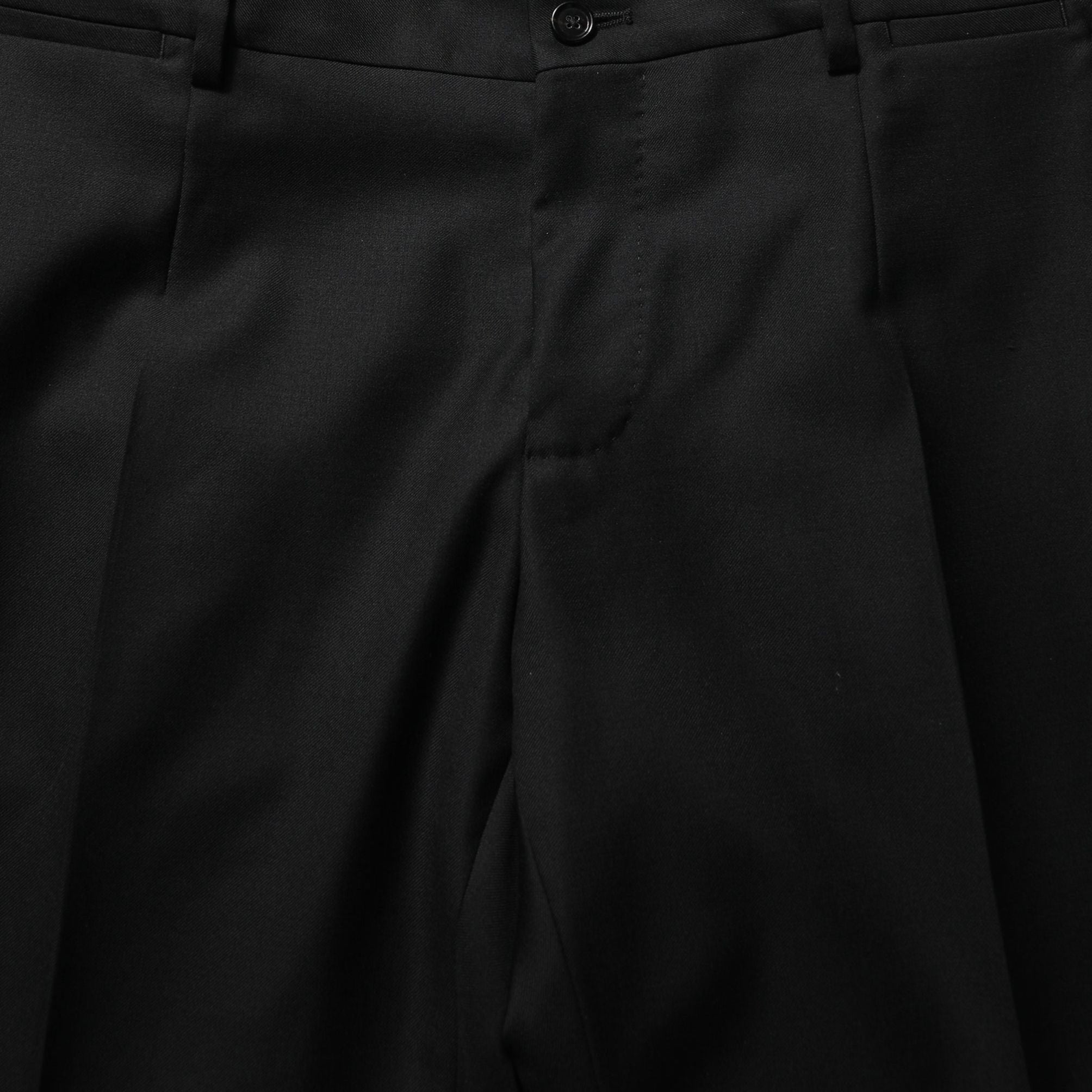 Dolce & Gabbana Black Wool Slim Fit Formal 2 Piece Men Suit