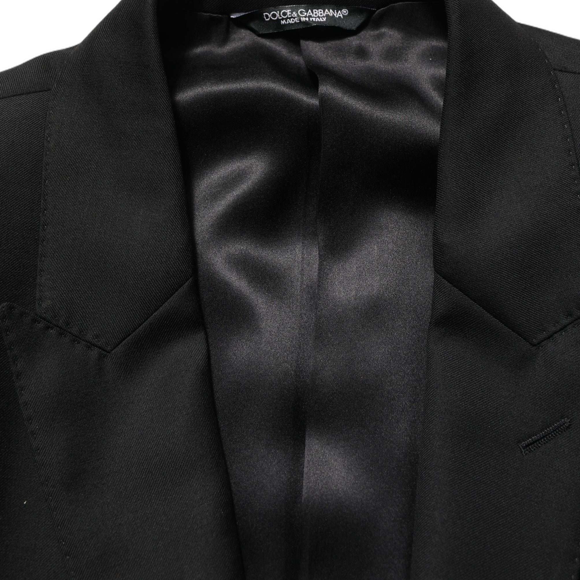 Dolce & Gabbana Black Wool Slim Fit Formal 2 Piece Men Suit