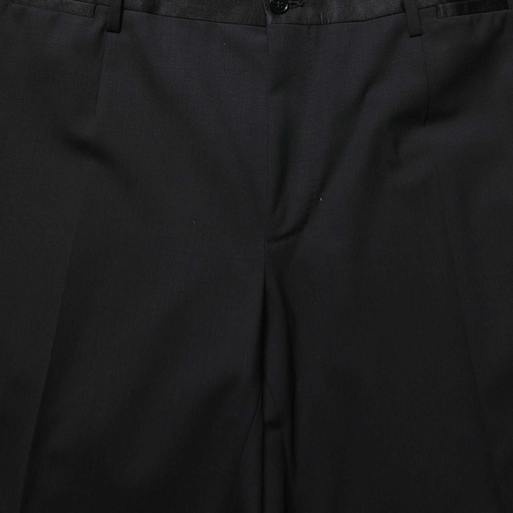 Dolce & Gabbana Black Wool Tapered Leg Dress Trouser Pants