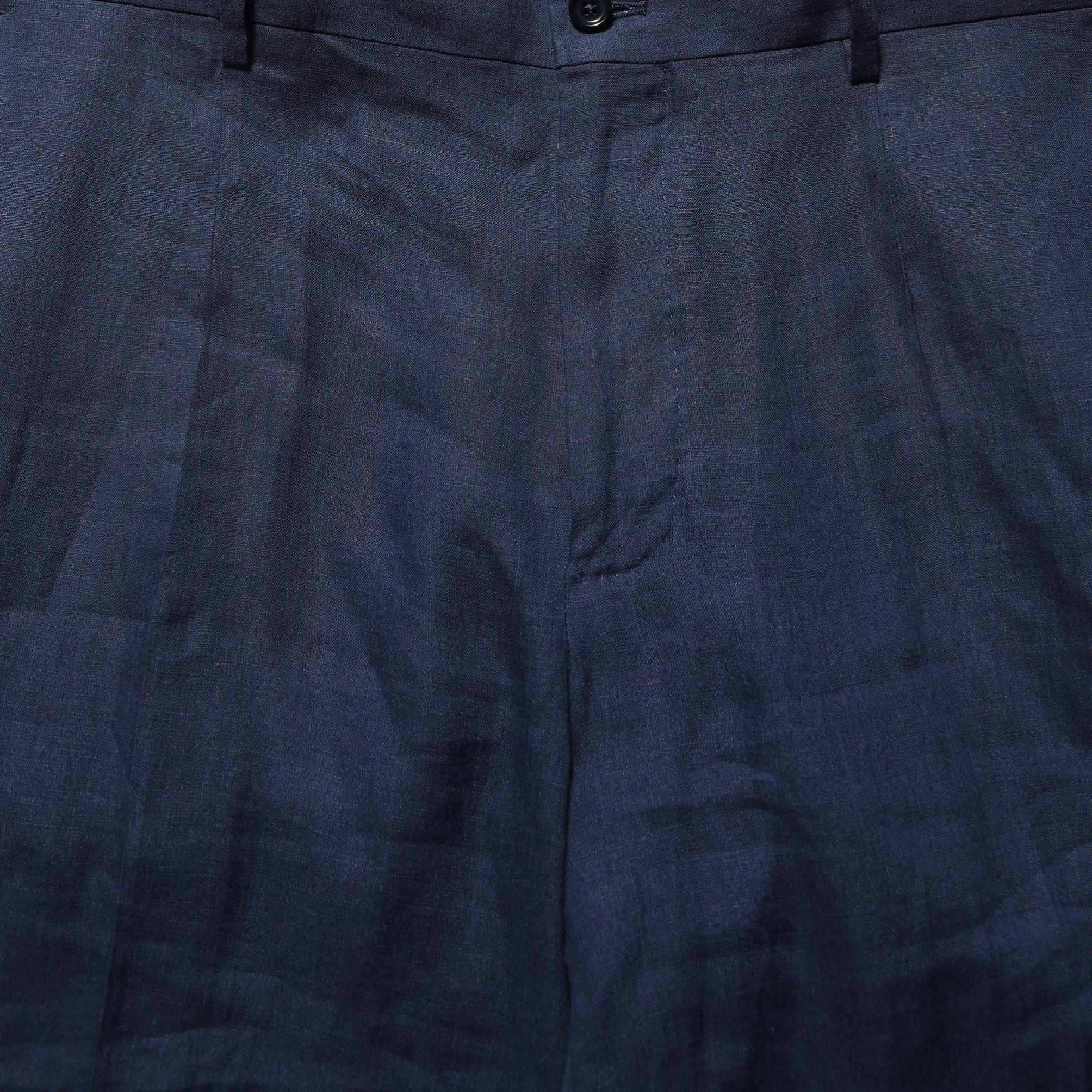 Dolce & Gabbana Blue Linen Straight Men Dress Trouser Pants