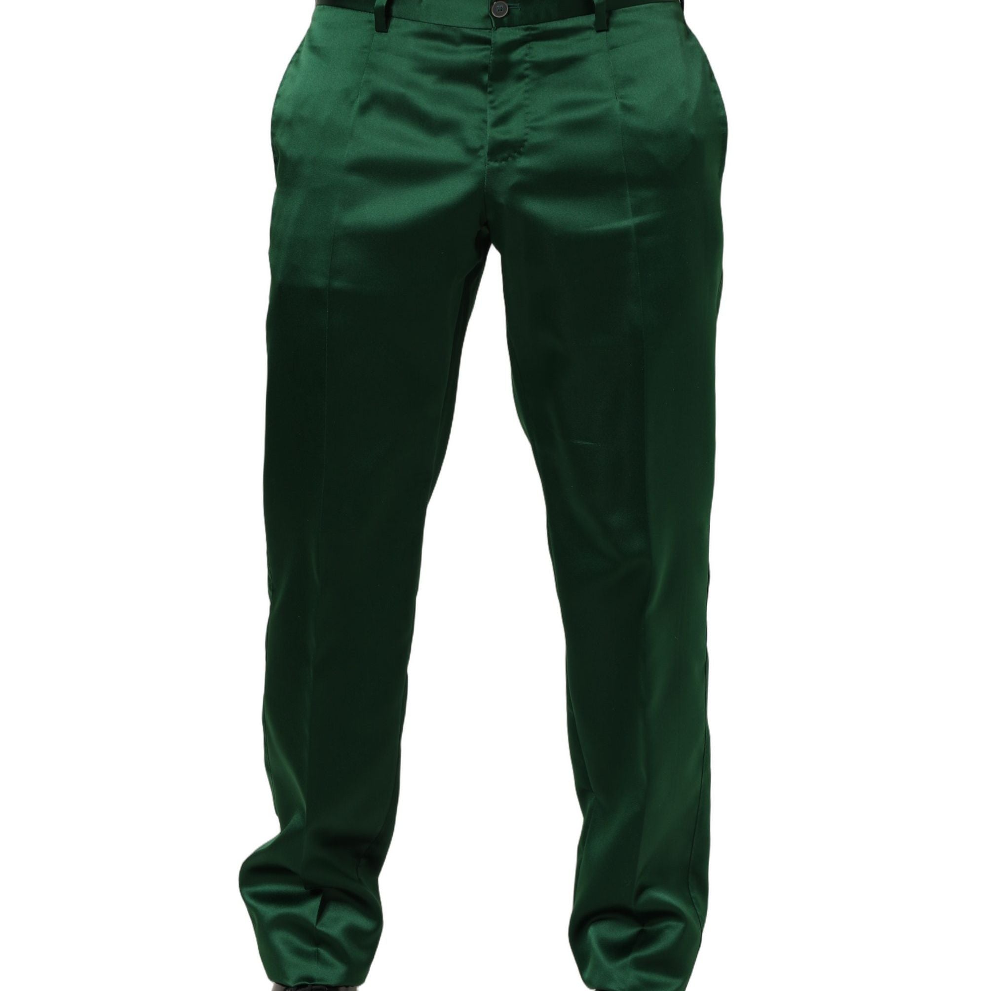 Dolce & Gabbana Dark Green Tapered Leg Dress Trouser Pants
