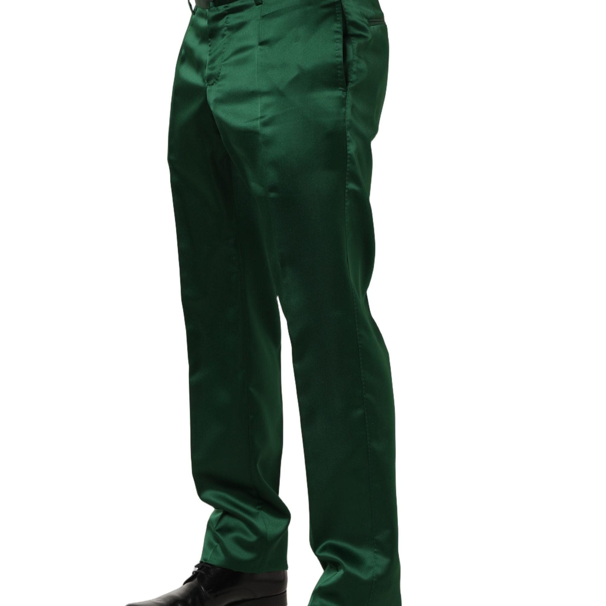 Dolce & Gabbana Dark Green Tapered Leg Dress Trouser Pants