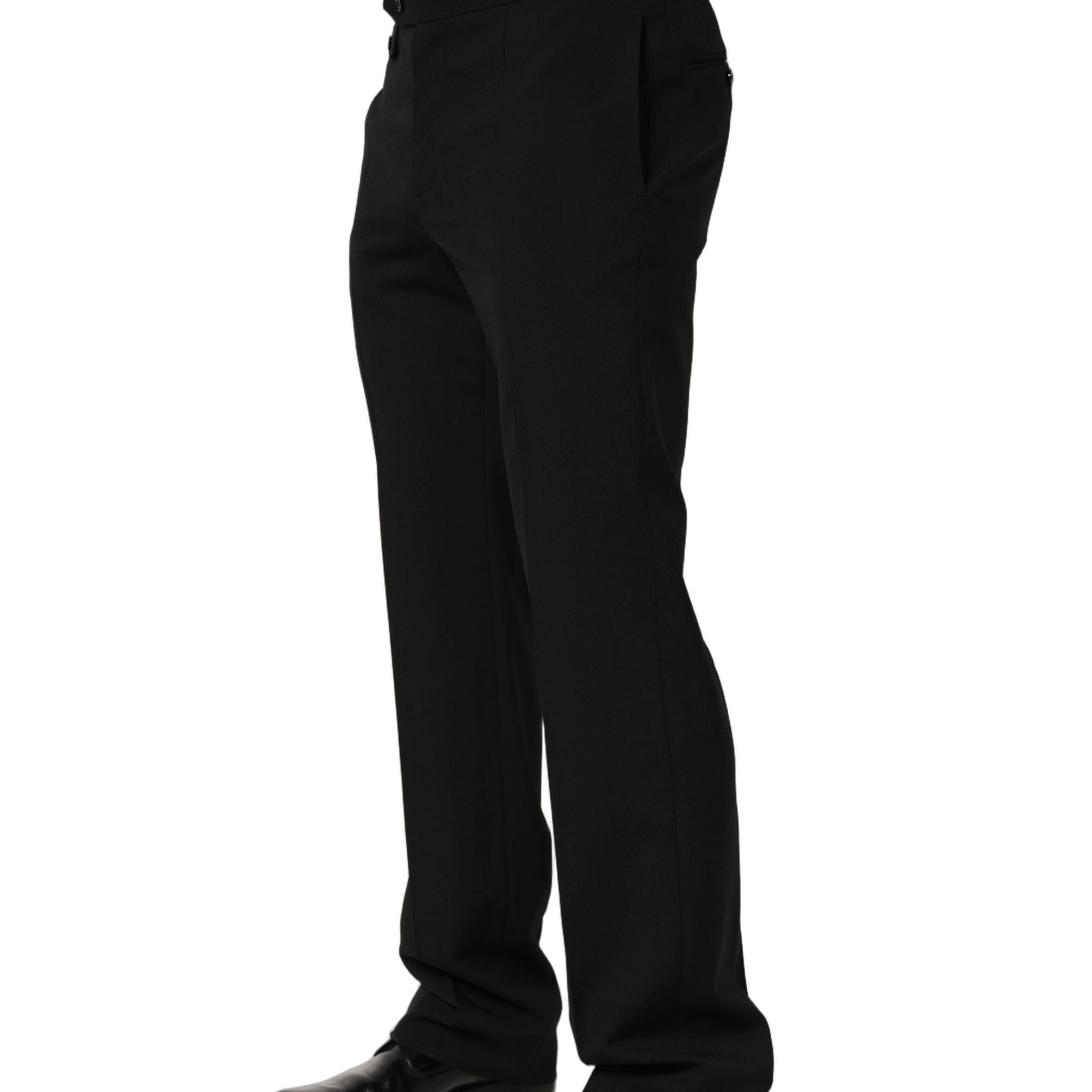 Dolce & Gabbana Black Tapered Leg Men Dress Trouser Pants