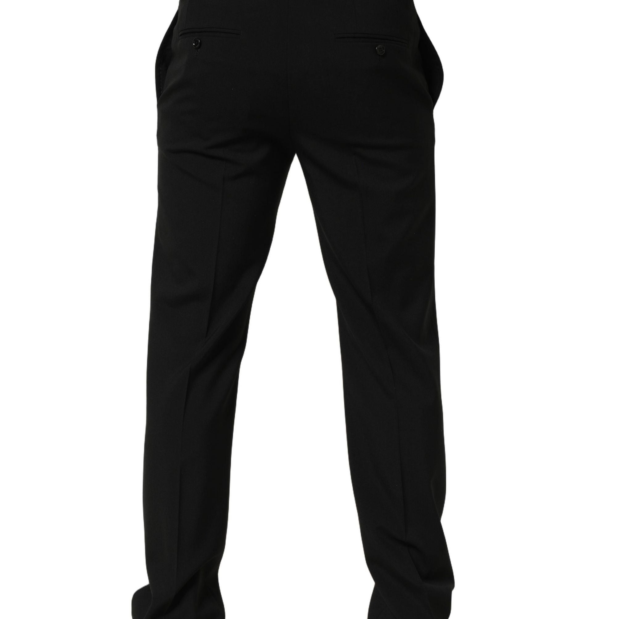 Dolce & Gabbana Black Tapered Leg Men Dress Trouser Pants