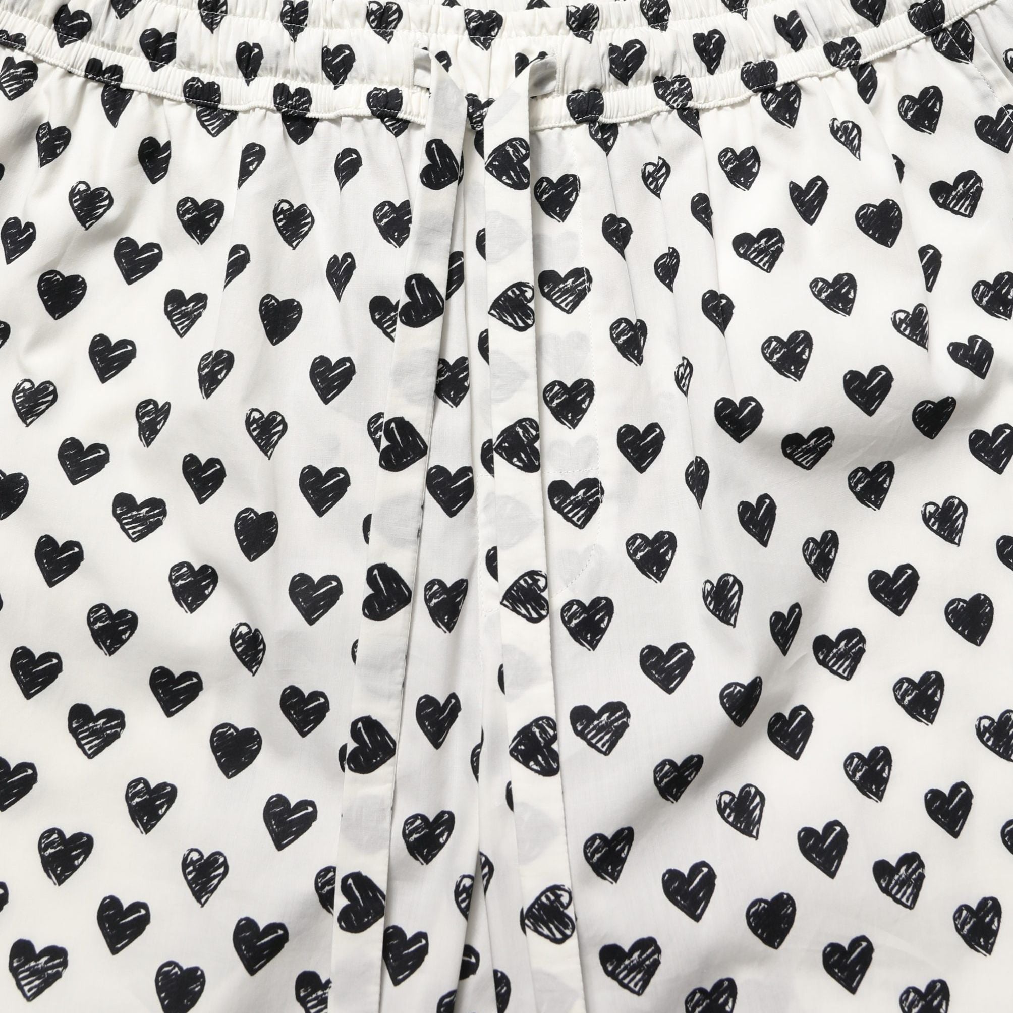 Dolce & Gabbana White Graphic Heart Print Men Trousers Pants