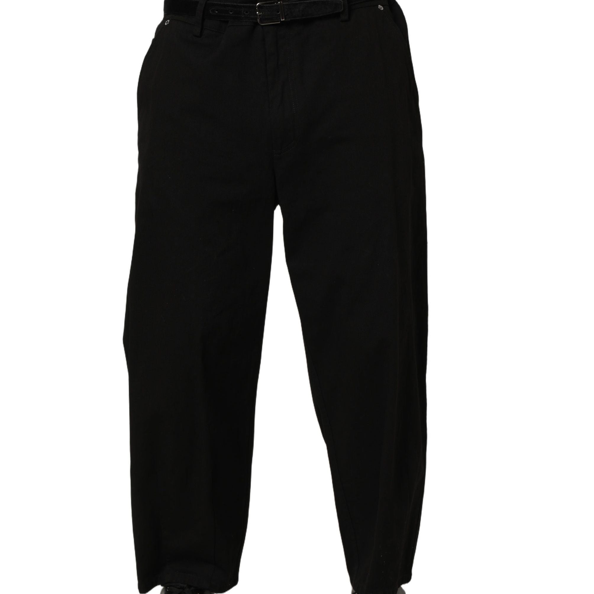 Dolce & Gabbana Black Mid Waist Straight Men Trouser Pants