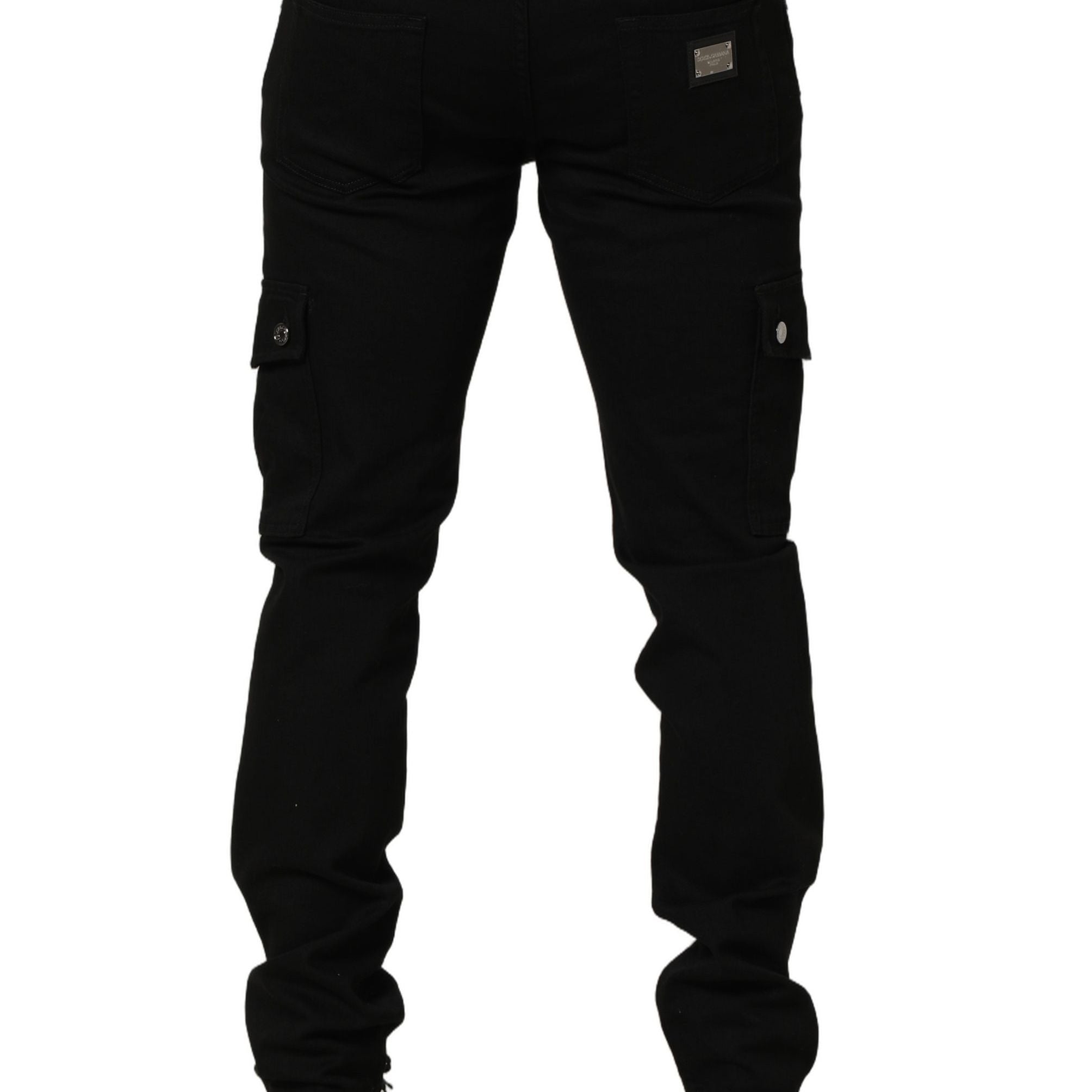 Dolce & Gabbana Black Cotton Stretch Skinny Men Denim Jeans