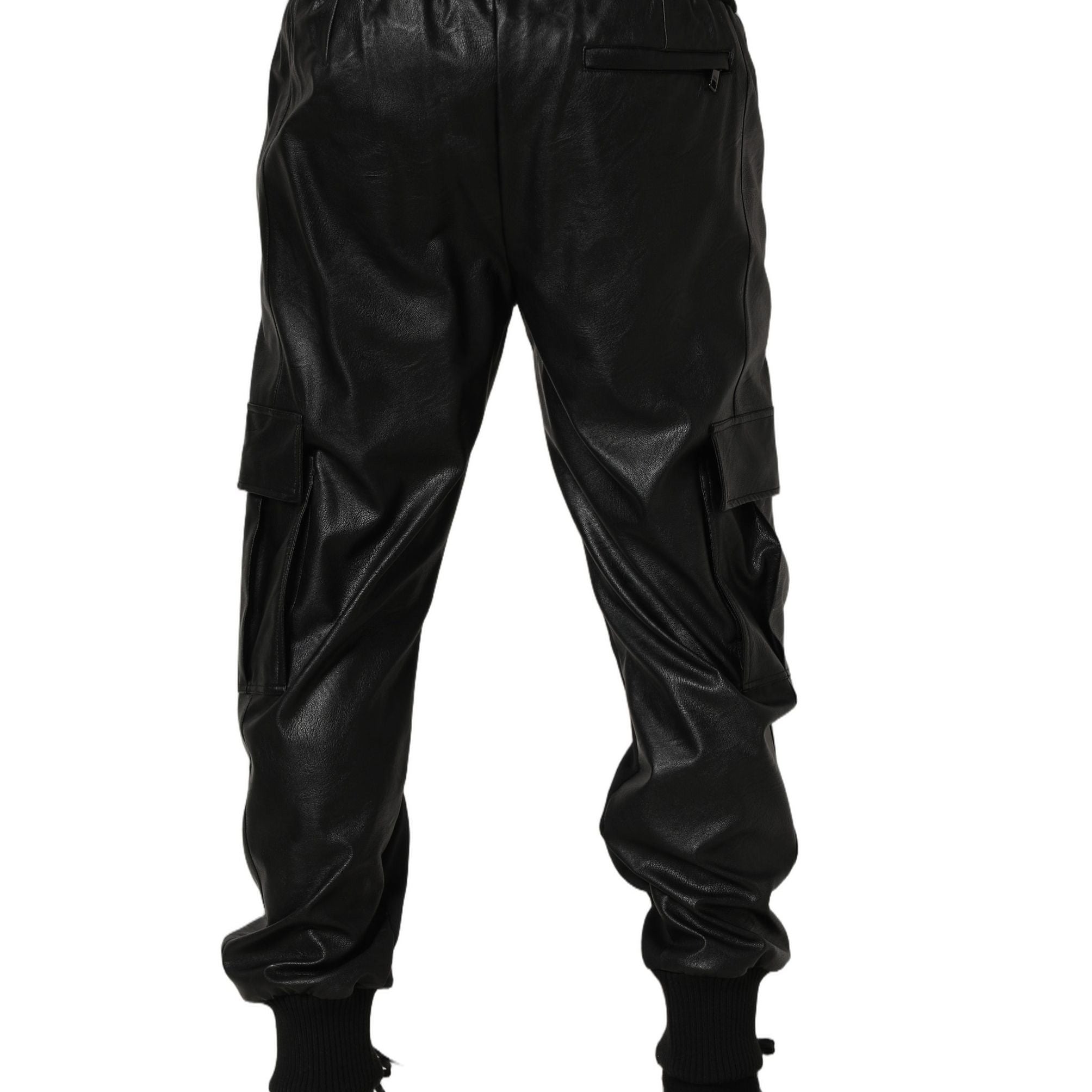 Dolce & Gabbana Black Mid Waist Cargo Jogger Sweatpants Pants