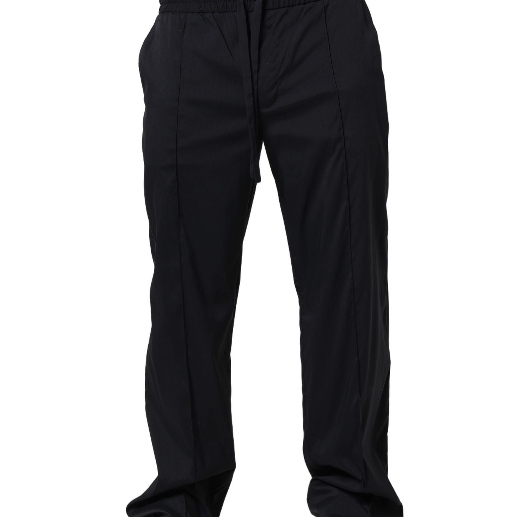 Dolce & Gabbana Black Nylon Straight Jogger Sweatpants Pants