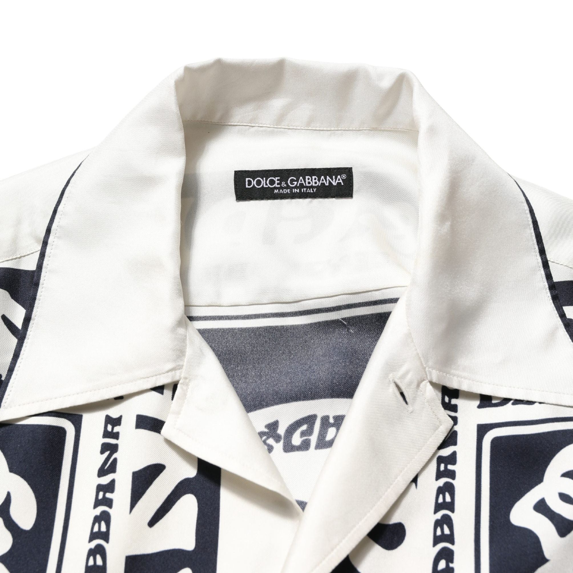 Dolce & Gabbana Black White Logo Bandana Short Sleeves Shirt