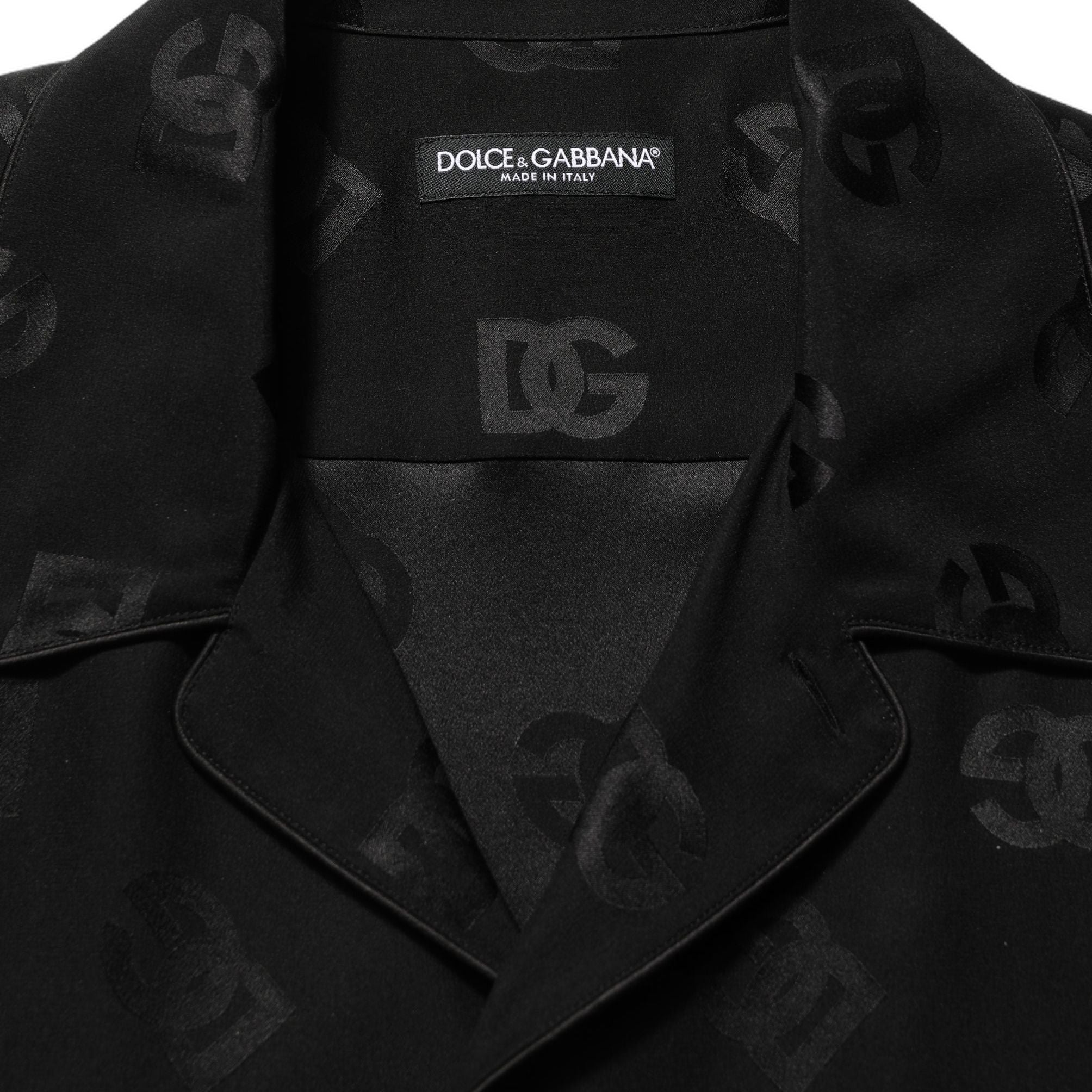 Dolce & Gabbana Black Logo Monogram Short Sleeves Men Shirt