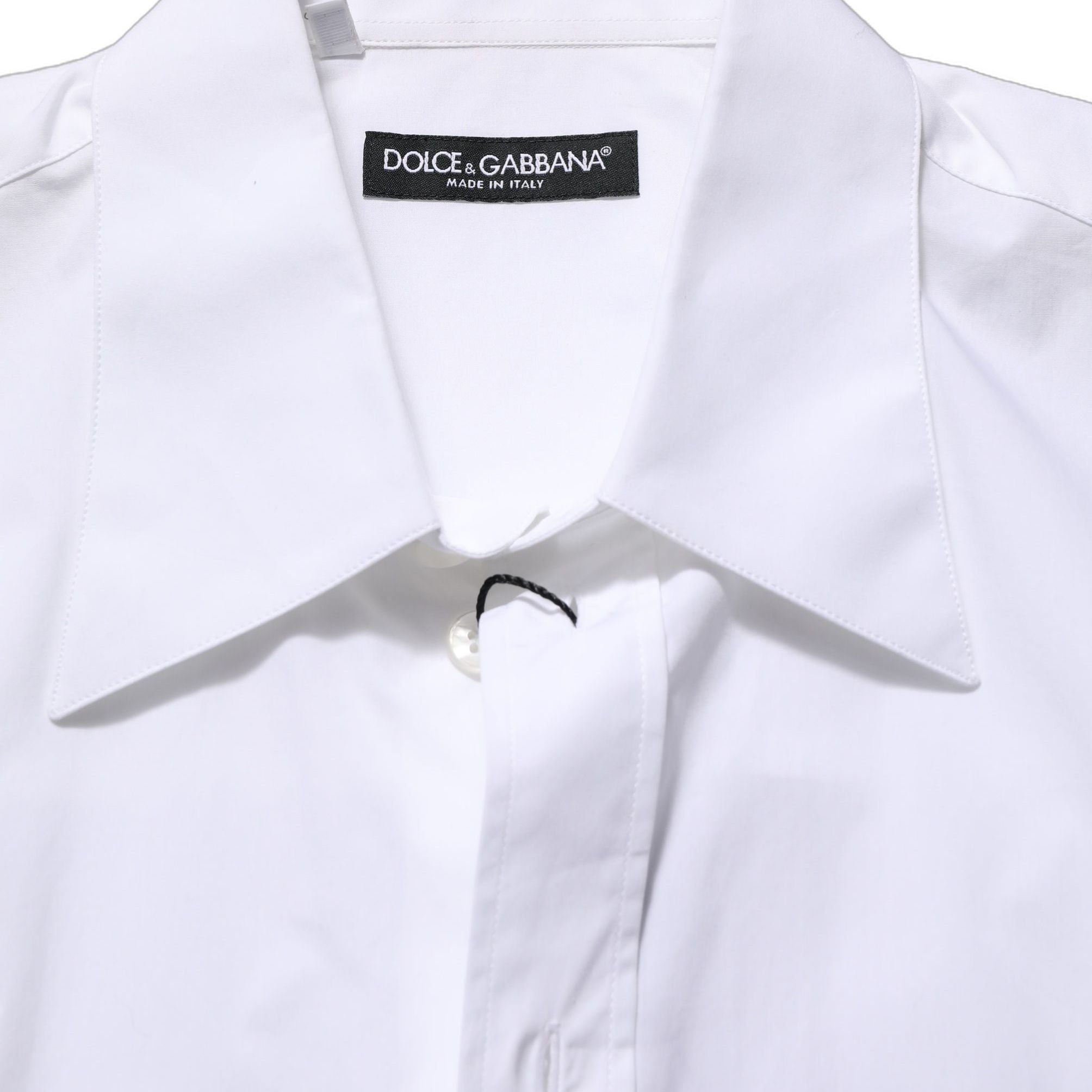 Dolce & Gabbana White Cotton Sleeveless Formal Dress Shirt