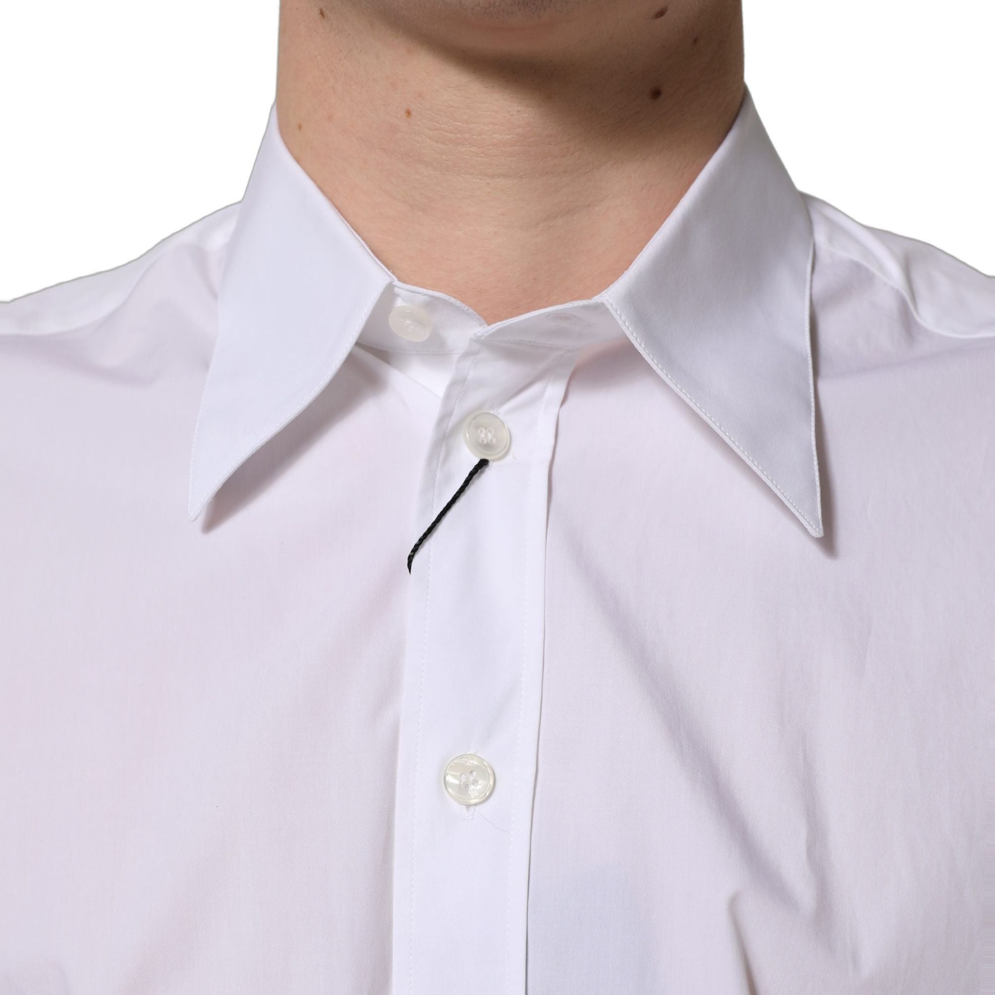 Dolce & Gabbana White Cotton Sleeveless Formal Dress Shirt