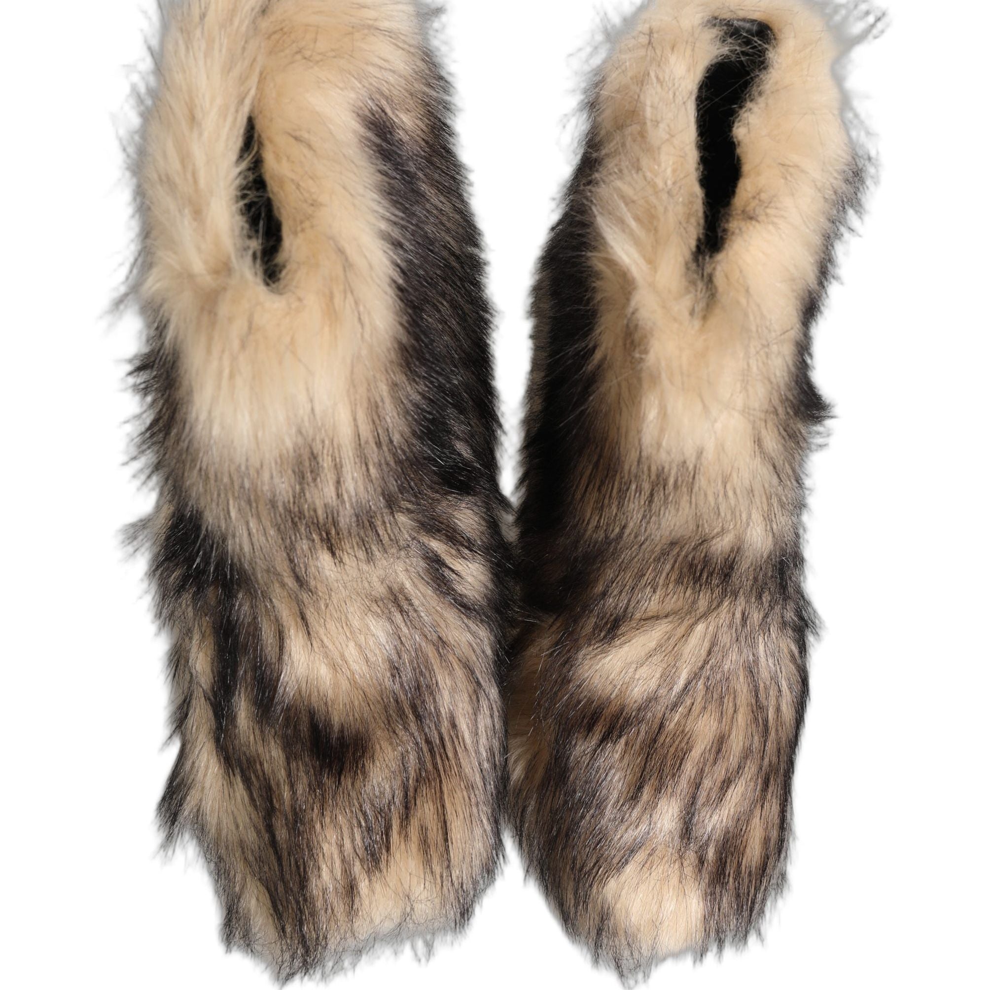 Dolce & Gabbana Brown Faux Fur Mid Calf Men Boots Shoes