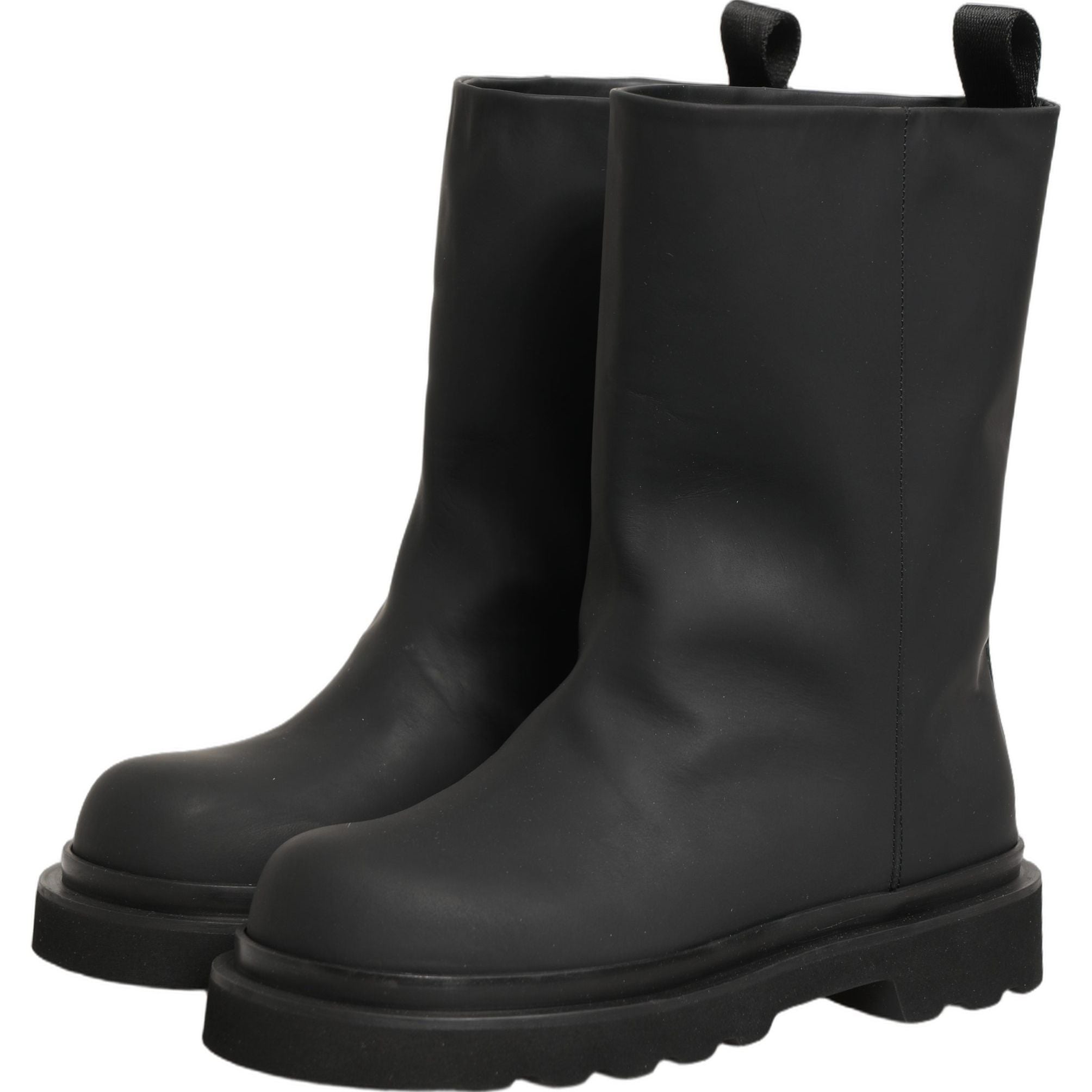 Dolce & Gabbana Black Leather Mid Calf Chunky Men Boots Shoes