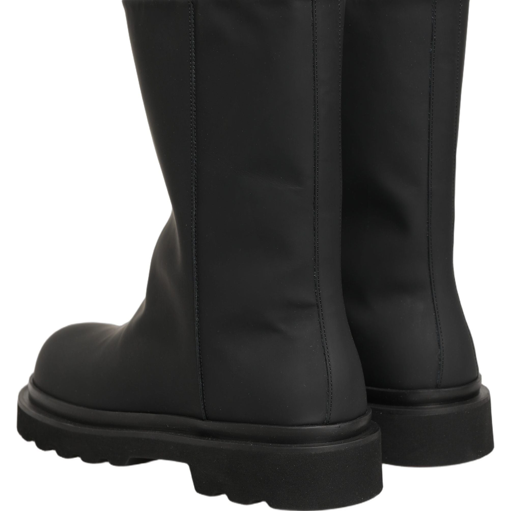 Dolce & Gabbana Black Leather Mid Calf Chunky Men Boots Shoes