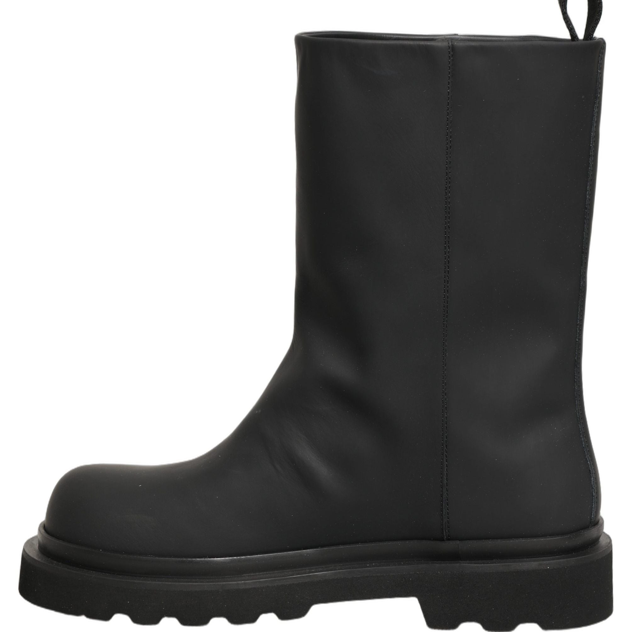 Dolce & Gabbana Black Leather Mid Calf Chunky Men Boots Shoes