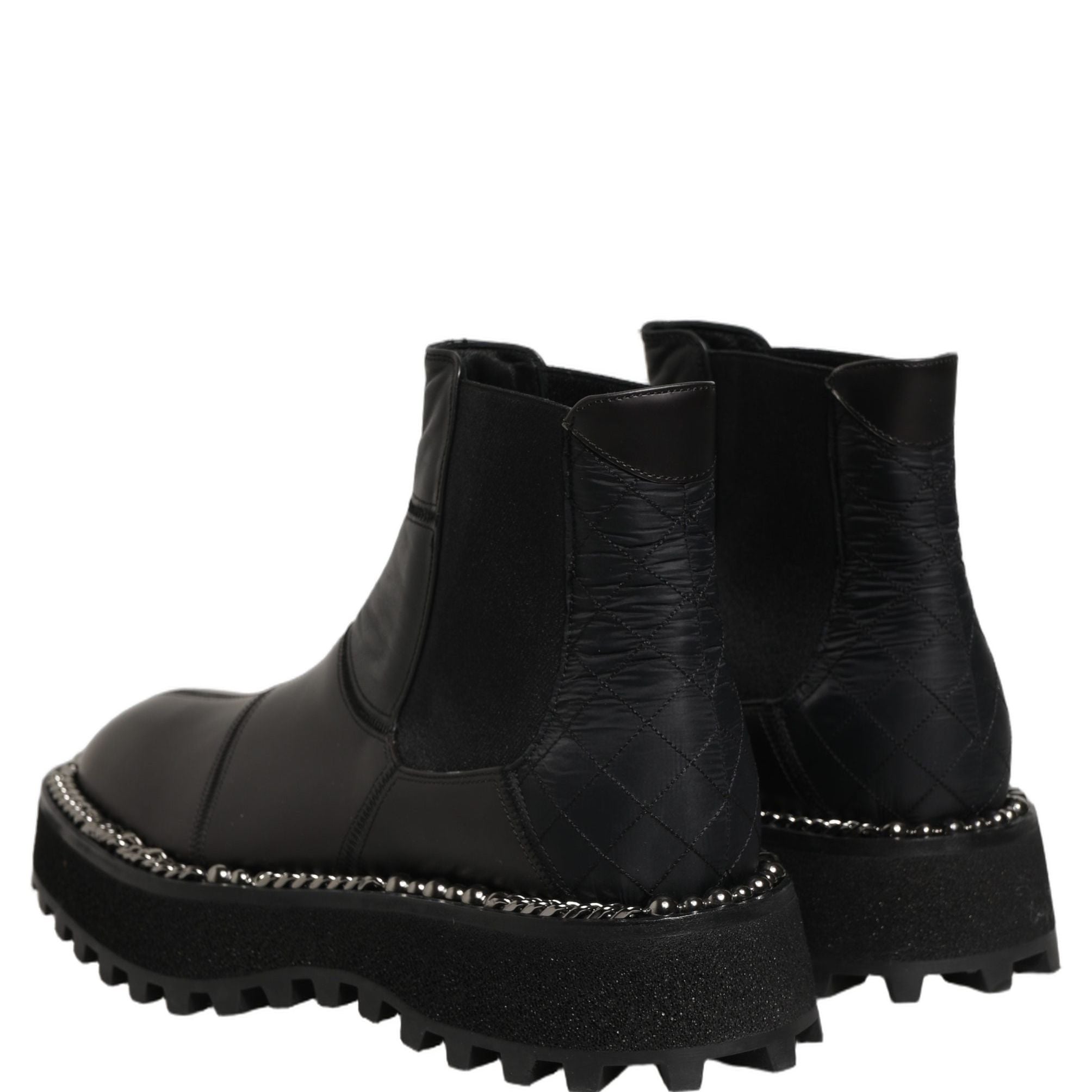 Dolce & Gabbana Black Chelsea Boots Leather Slip On Men Shoes