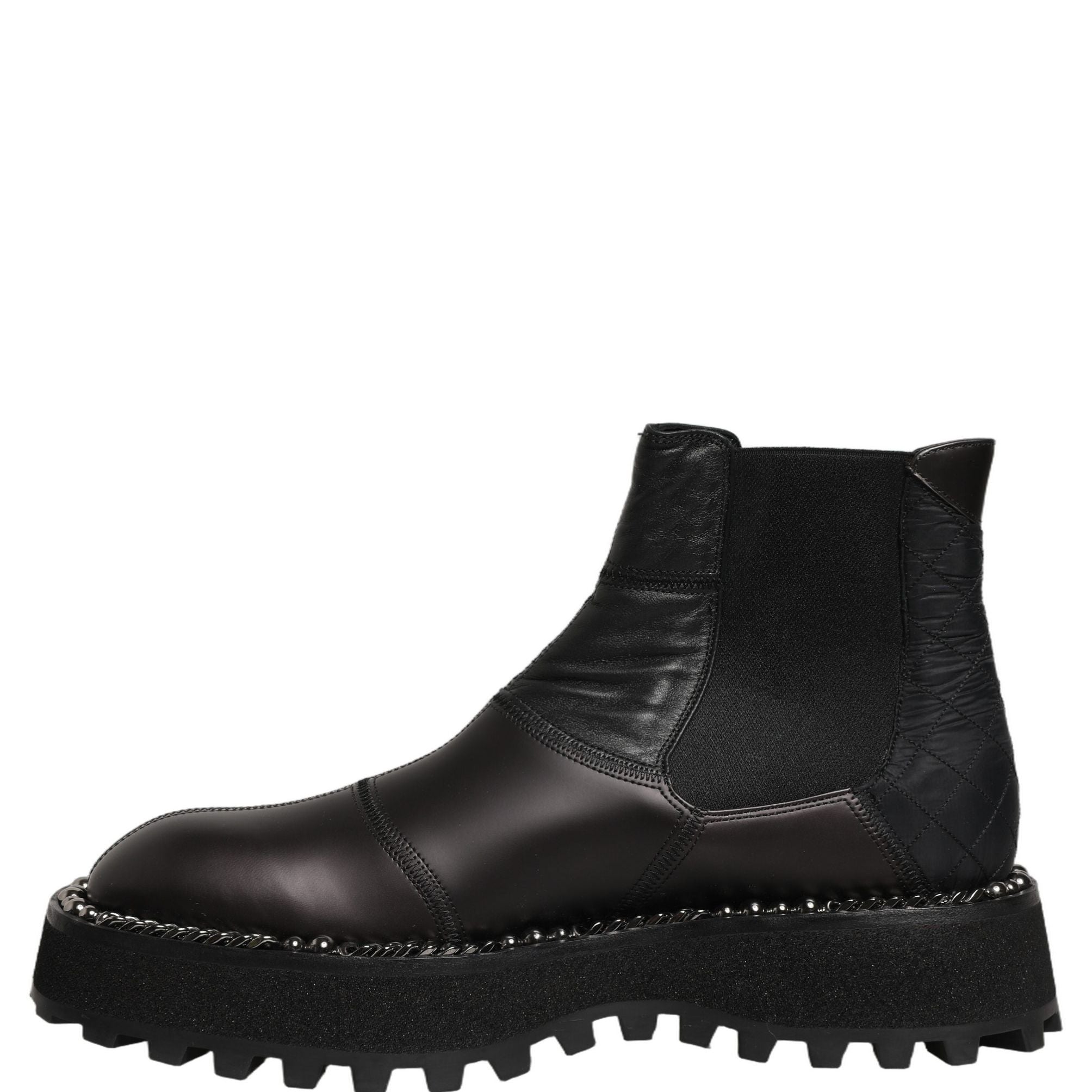 Dolce & Gabbana Black Chelsea Boots Leather Slip On Men Shoes