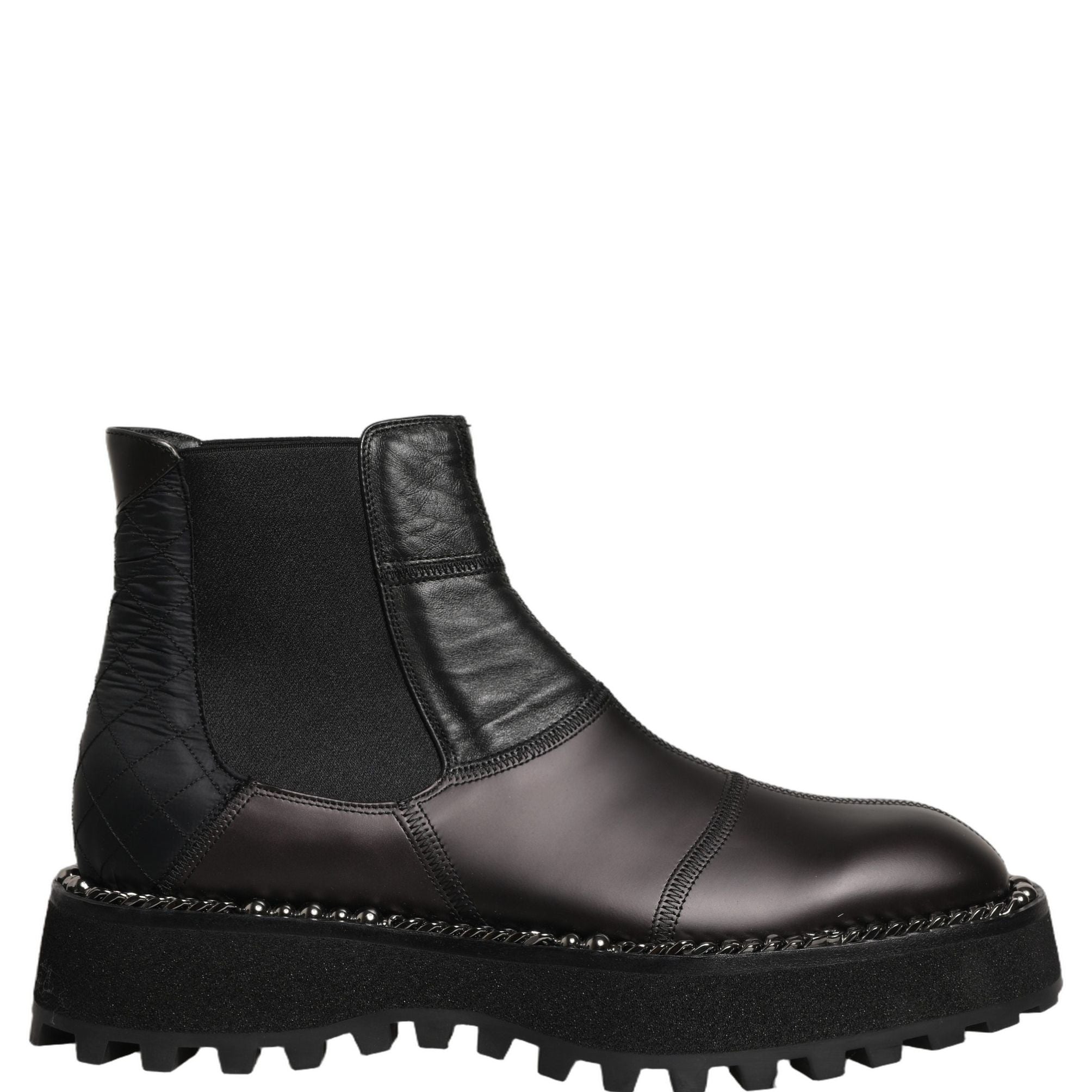 Dolce & Gabbana Black Chelsea Boots Leather Slip On Men Shoes