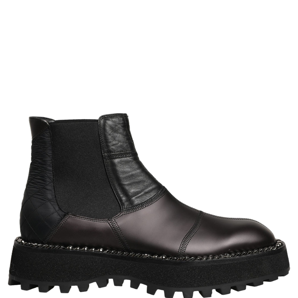 Dolce & Gabbana Black Chelsea Boots Leather Slip On Men Shoes