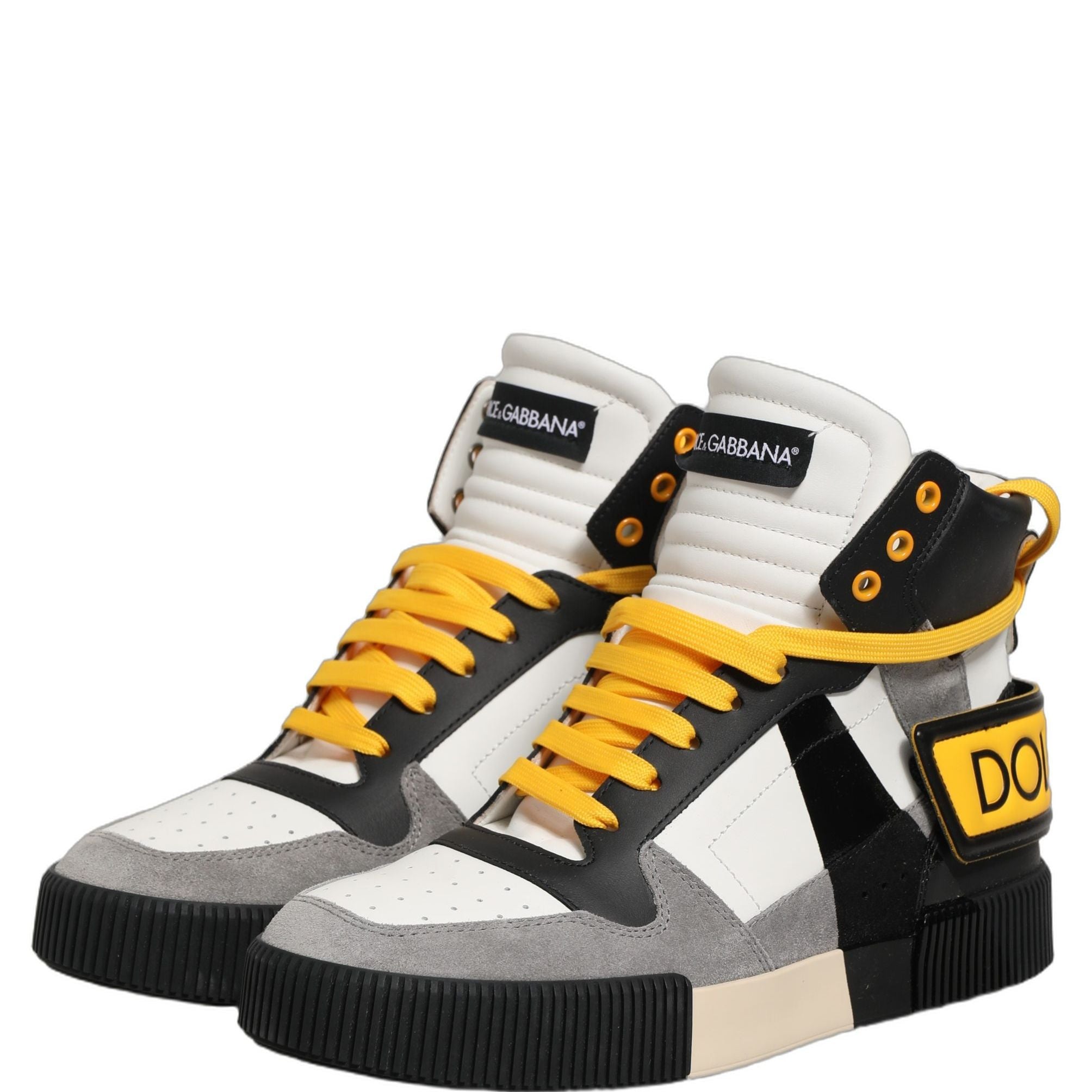 Dolce & Gabbana Multicolor Leather High Top Sneakers Shoes