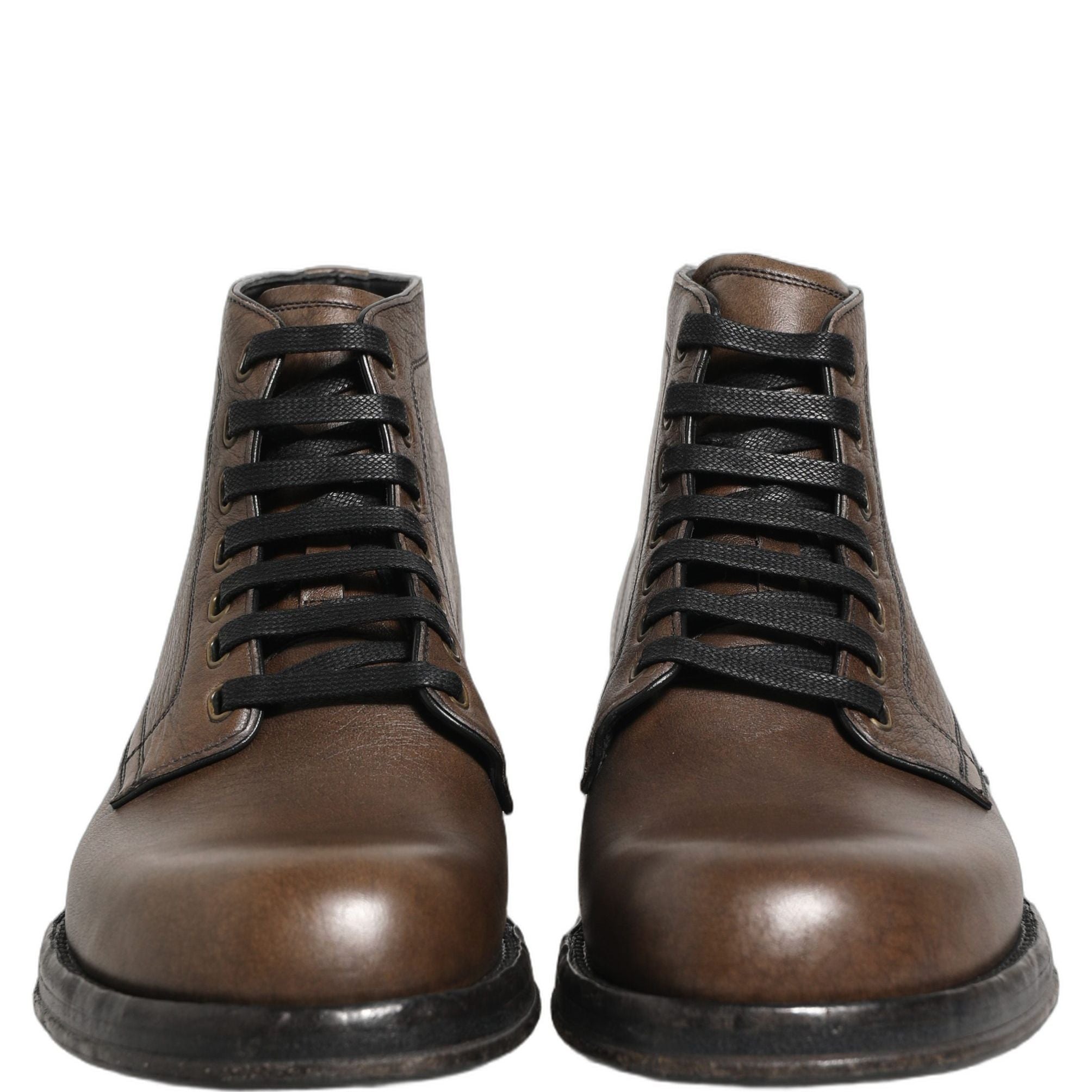 Dolce & Gabbana Brown Perugino Leather Men Ankle Boots Shoes