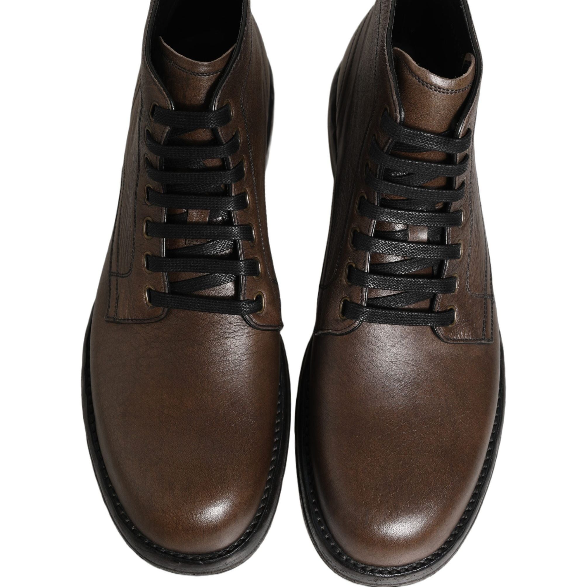 Dolce & Gabbana Brown Perugino Leather Men Ankle Boots Shoes