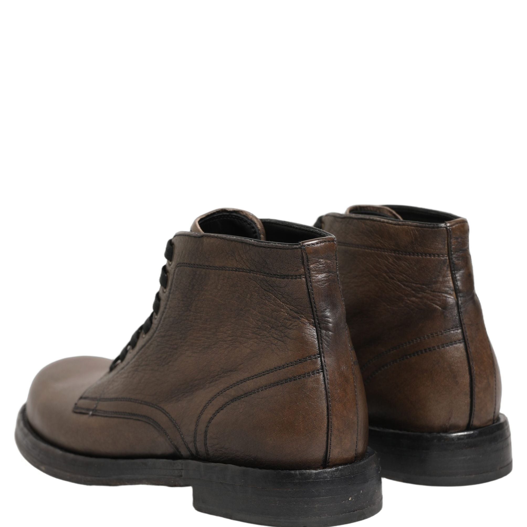 Dolce & Gabbana Brown Perugino Leather Men Ankle Boots Shoes