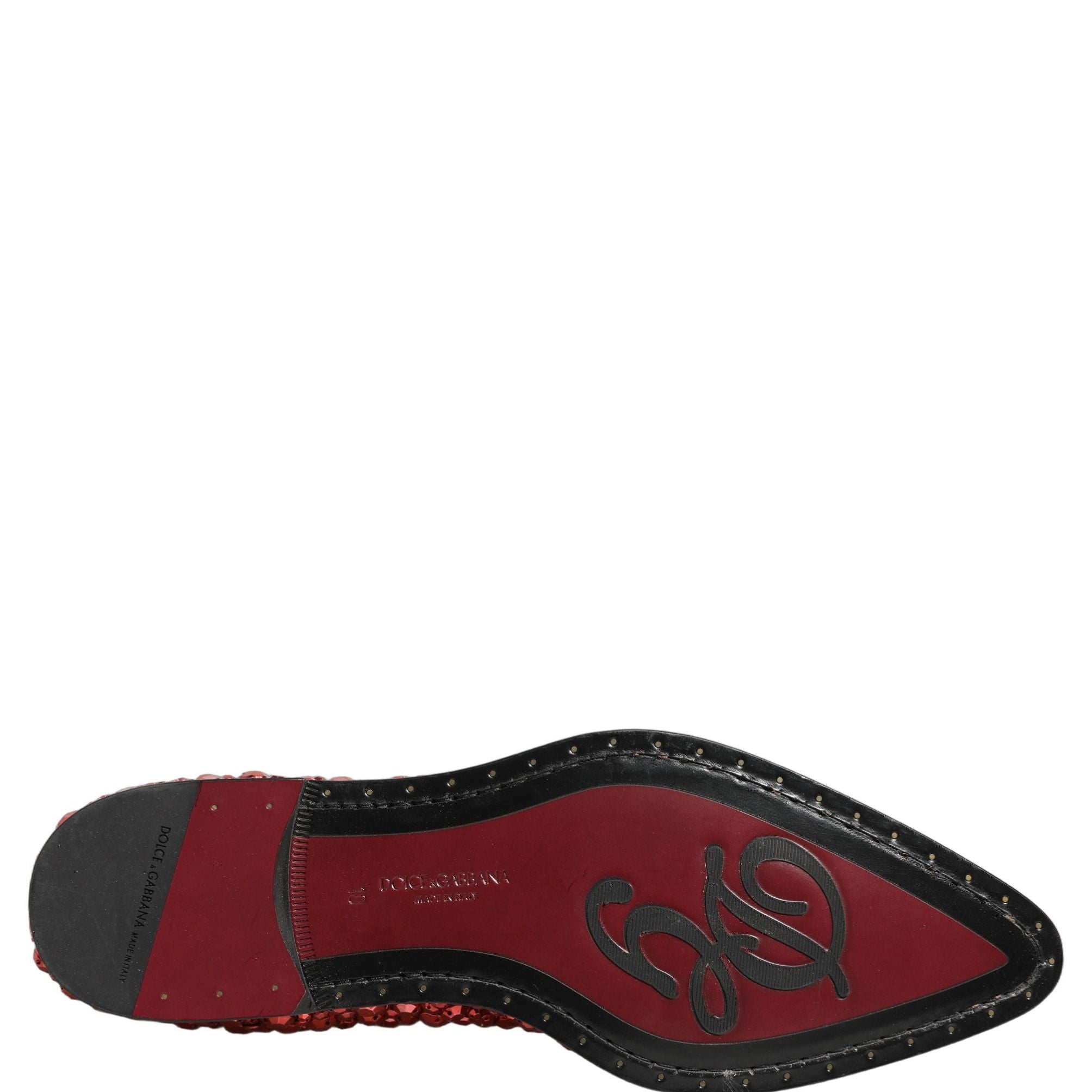 Dolce & Gabbana Red Embellished Chelsea Ankle Boots Shoes