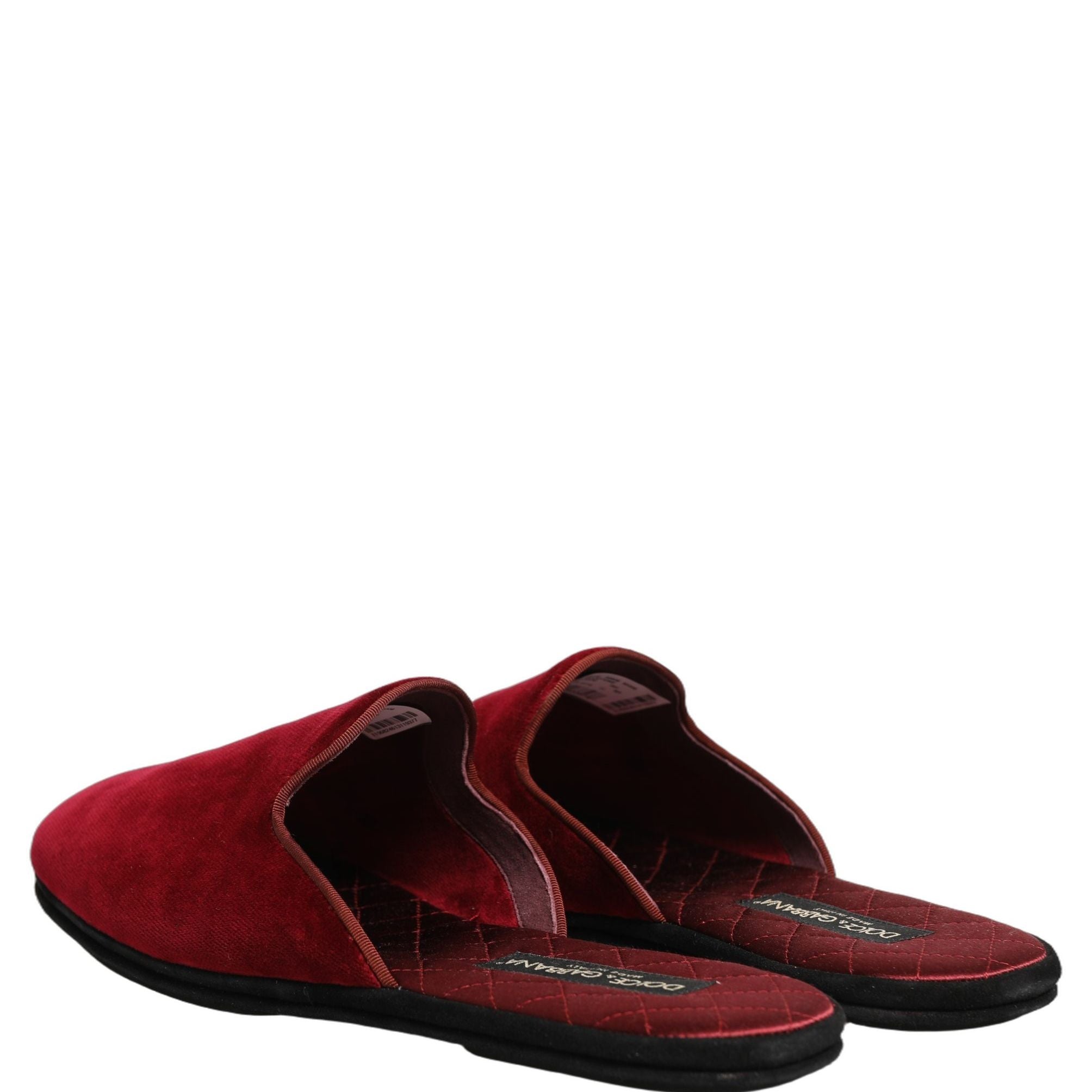 Dolce & Gabbana Red Suede Slides Flat Slipper Men Shoes