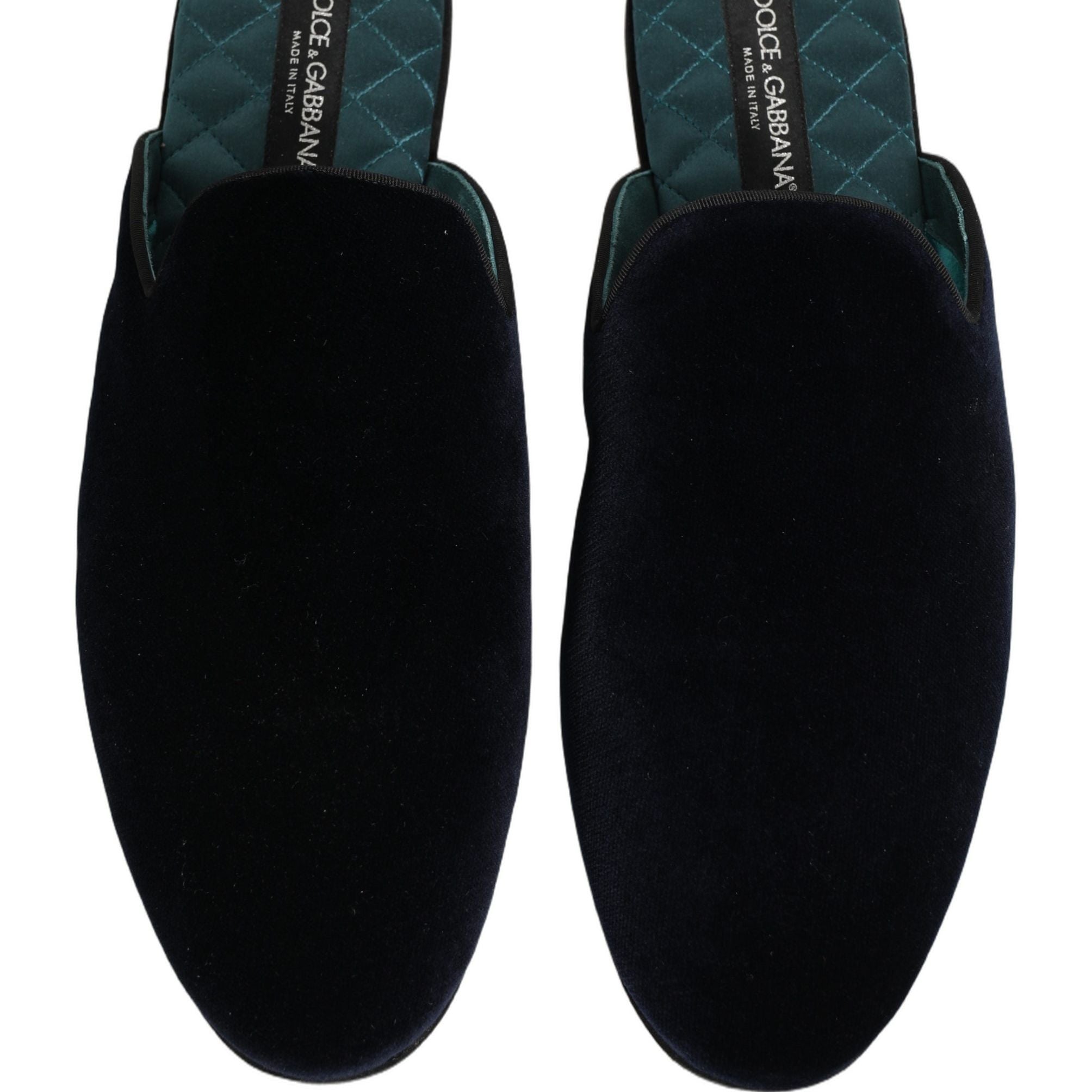 Dolce & Gabbana Dark Blue Suede Slides Flat Slipper Men Shoes