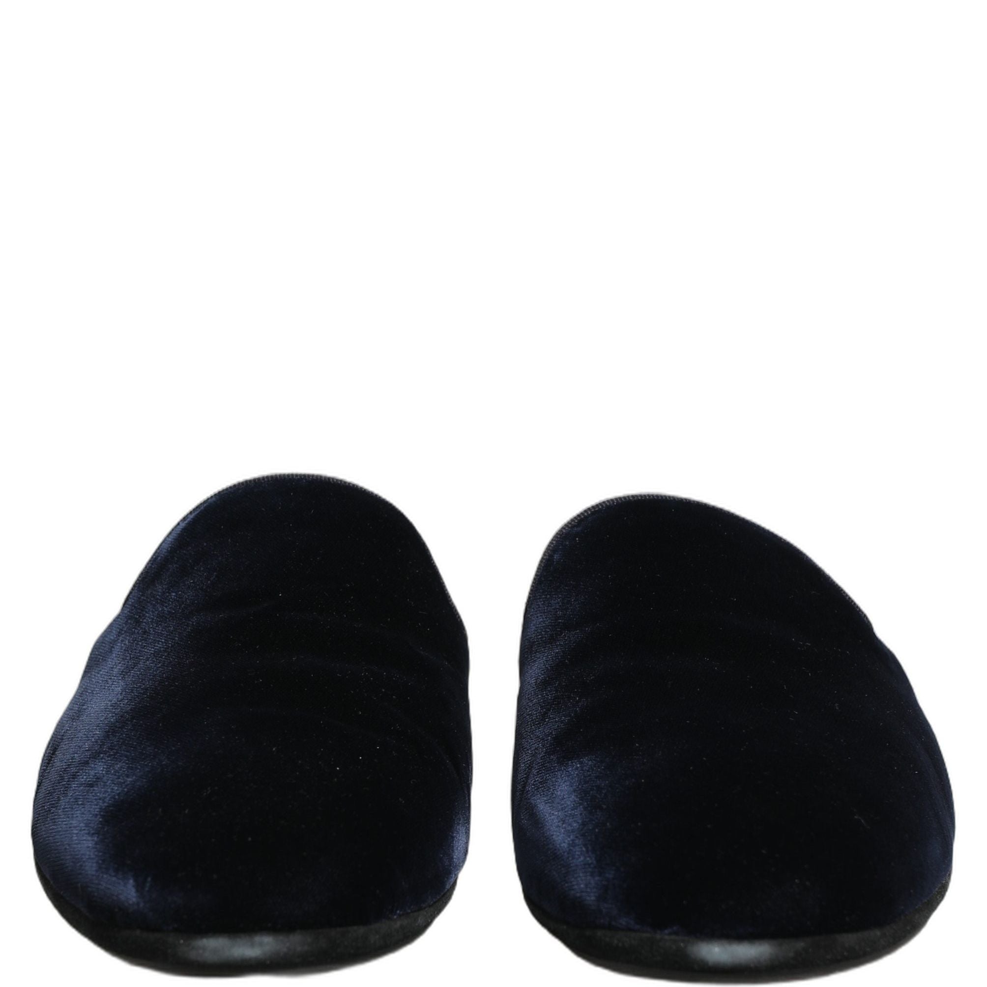 Dolce & Gabbana Dark Blue Suede Slides Flat Slipper Men Shoes