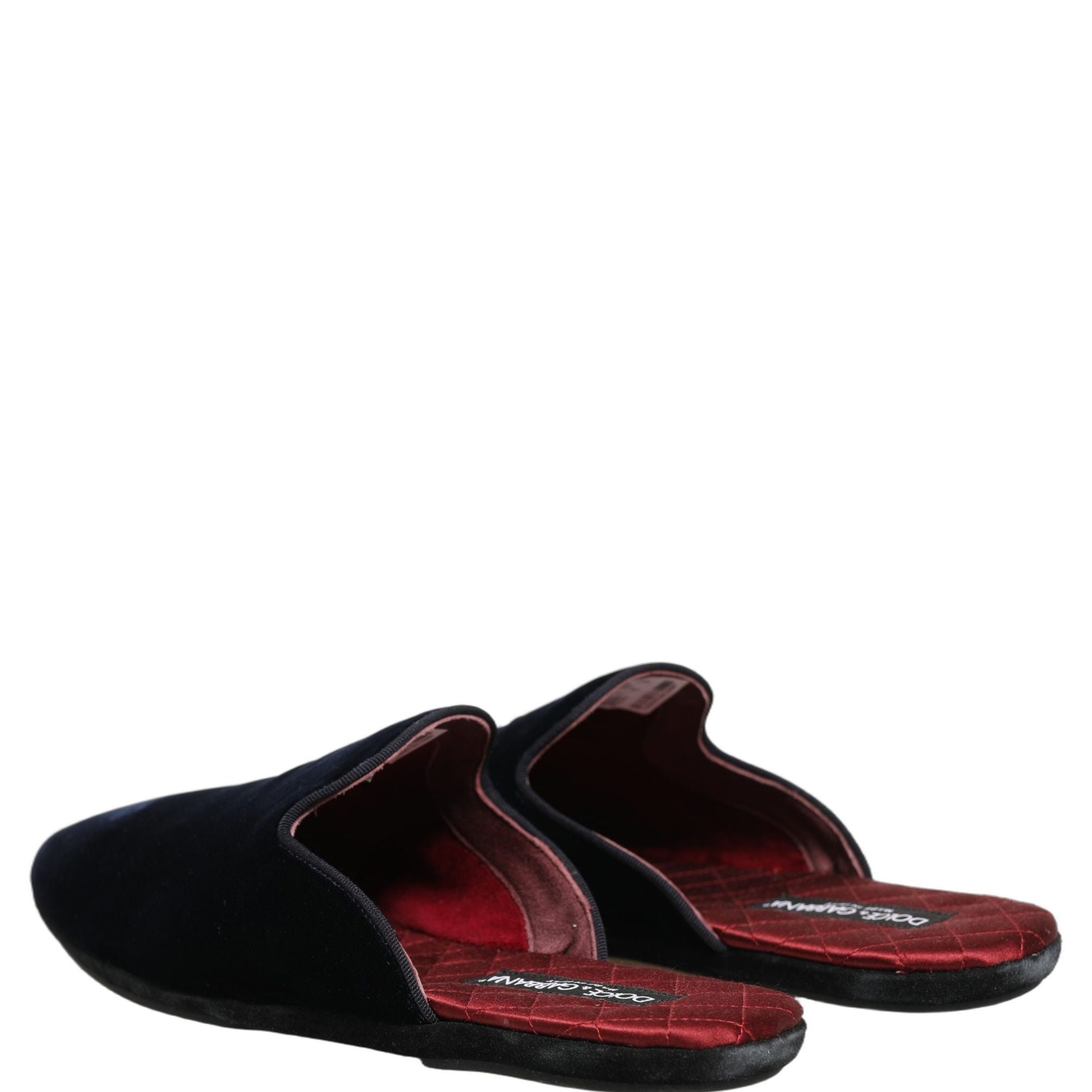 Dolce & Gabbana Dark Blue Suede Slides Flat Slipper Men Shoes