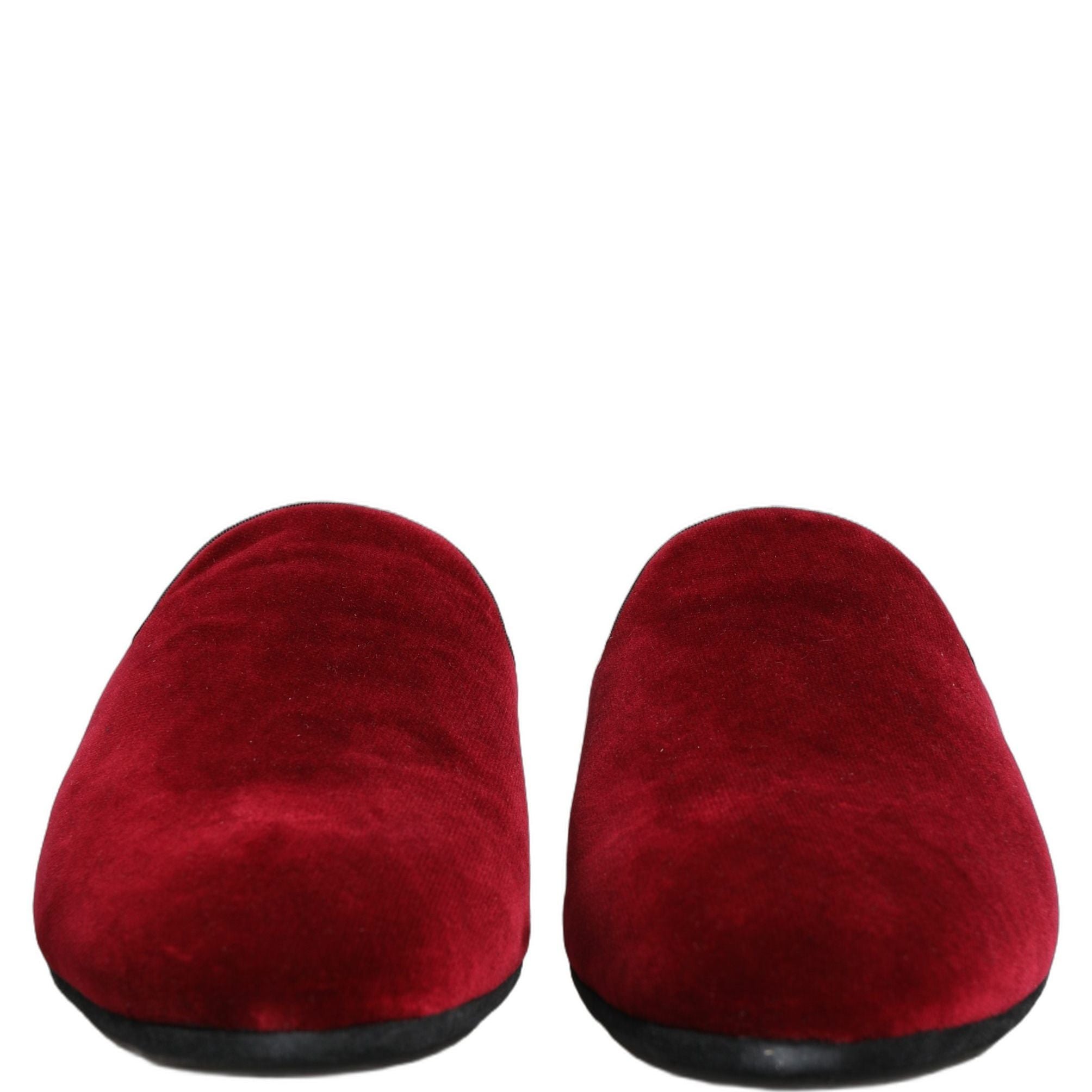Dolce & Gabbana Red Suede Slides Flat Slipper Men Shoes