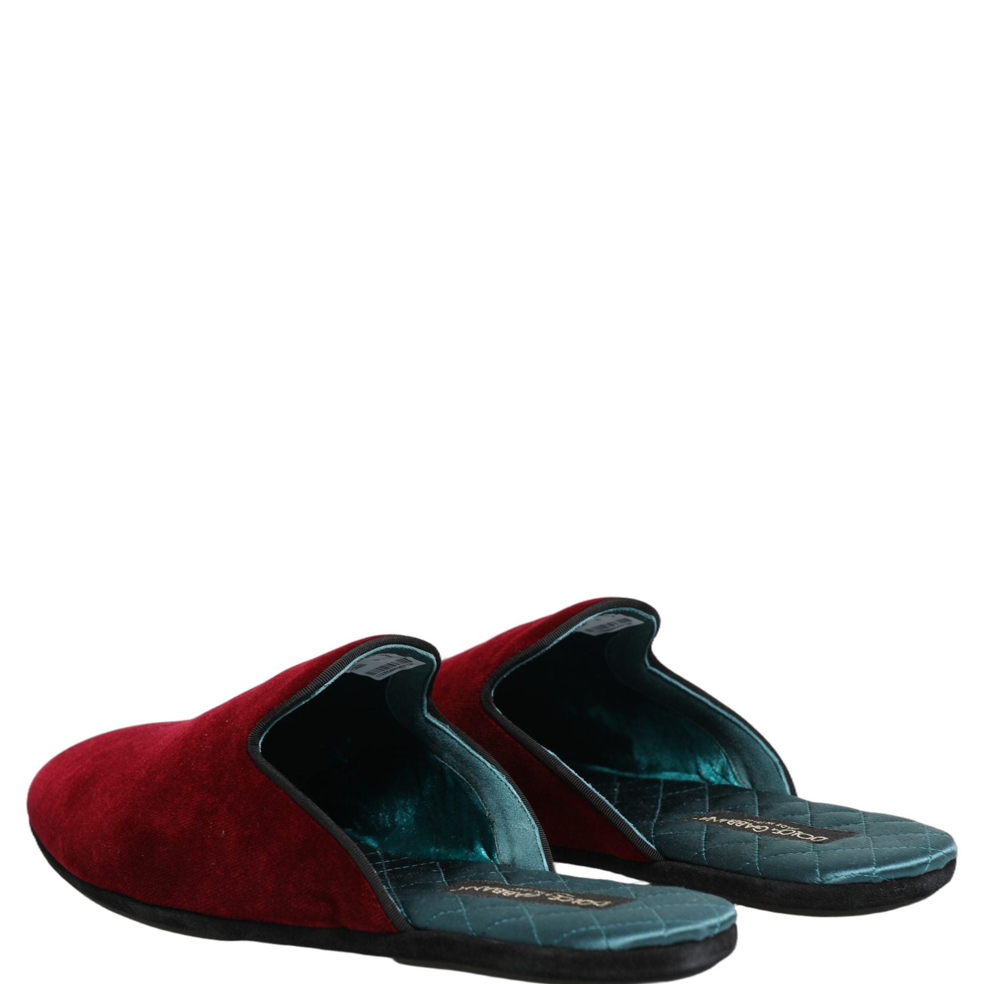 Dolce & Gabbana Red Suede Slides Flat Slipper Men Shoes