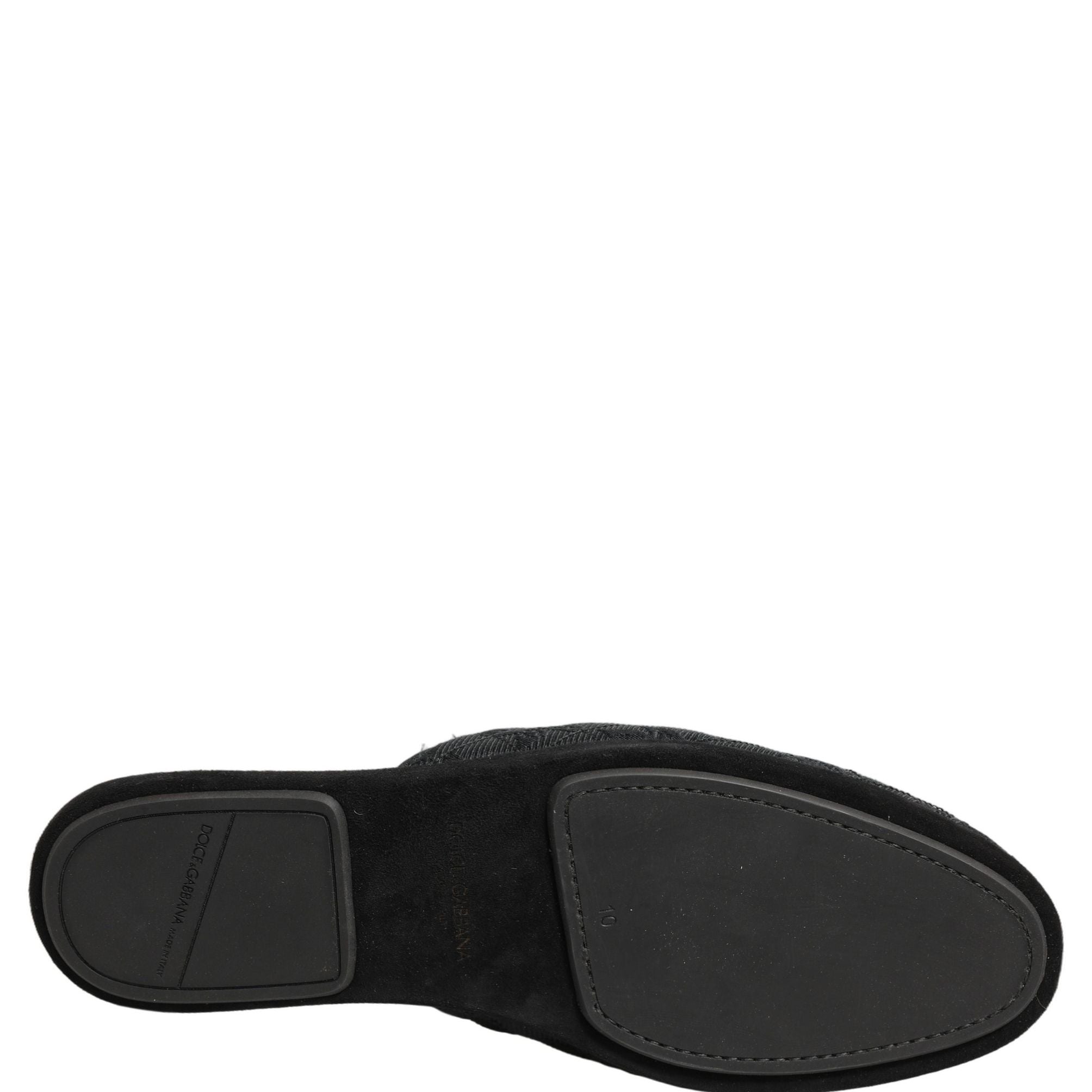 Dolce & Gabbana Black Floral Brocade Slides Slippers Shoes